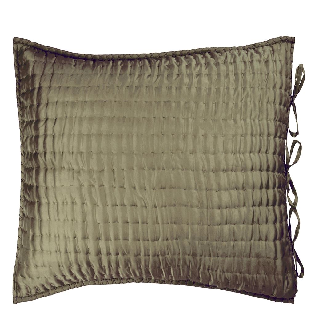 Chenevard Espresso & Birch Silk Euro Pillow Sham Euro Sham By Designers Guild