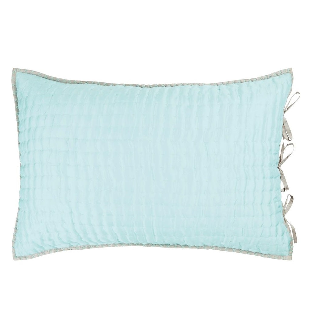 Chenevard Pebble & Duck Egg Silk Standard Pillow Sham Sham By Designers Guild