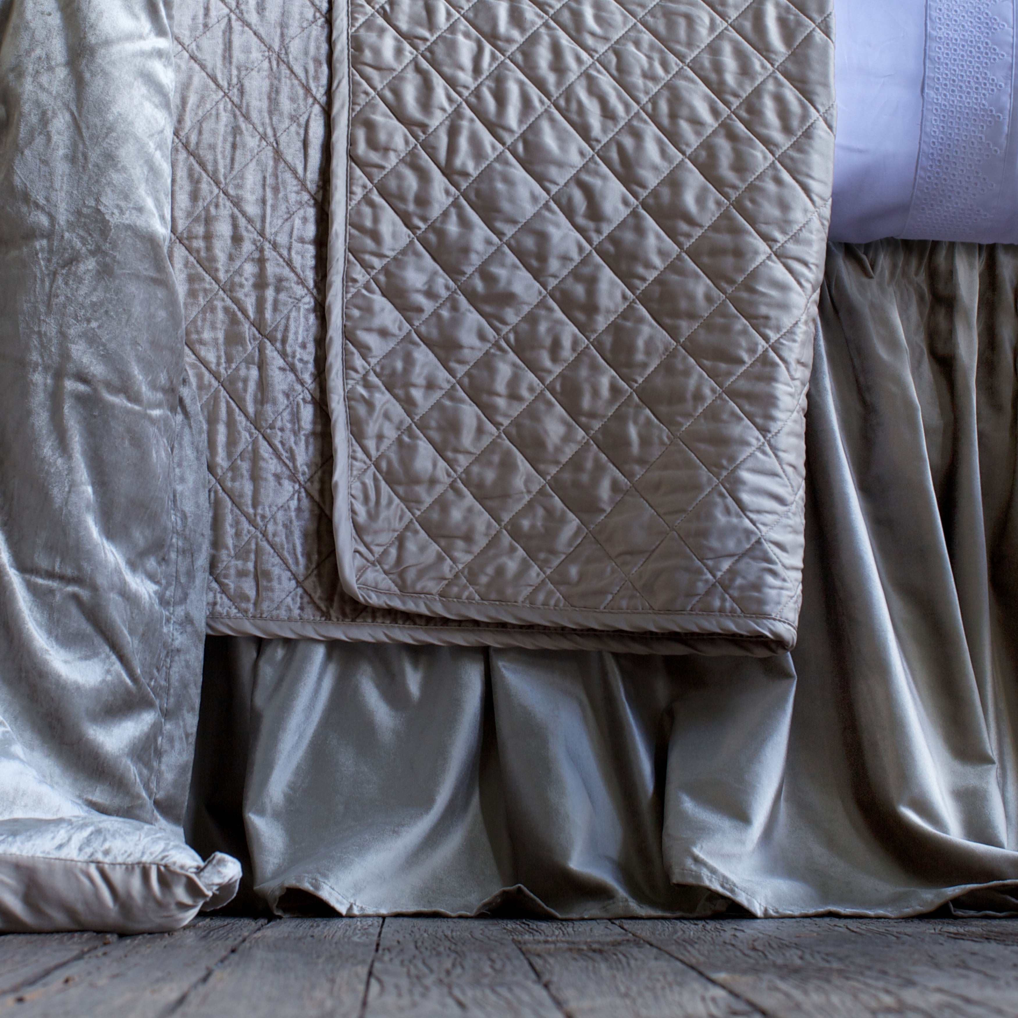 Chloe Fawn Velvet 3-Panel Bedskirt Bedskirt By Lili Alessandra