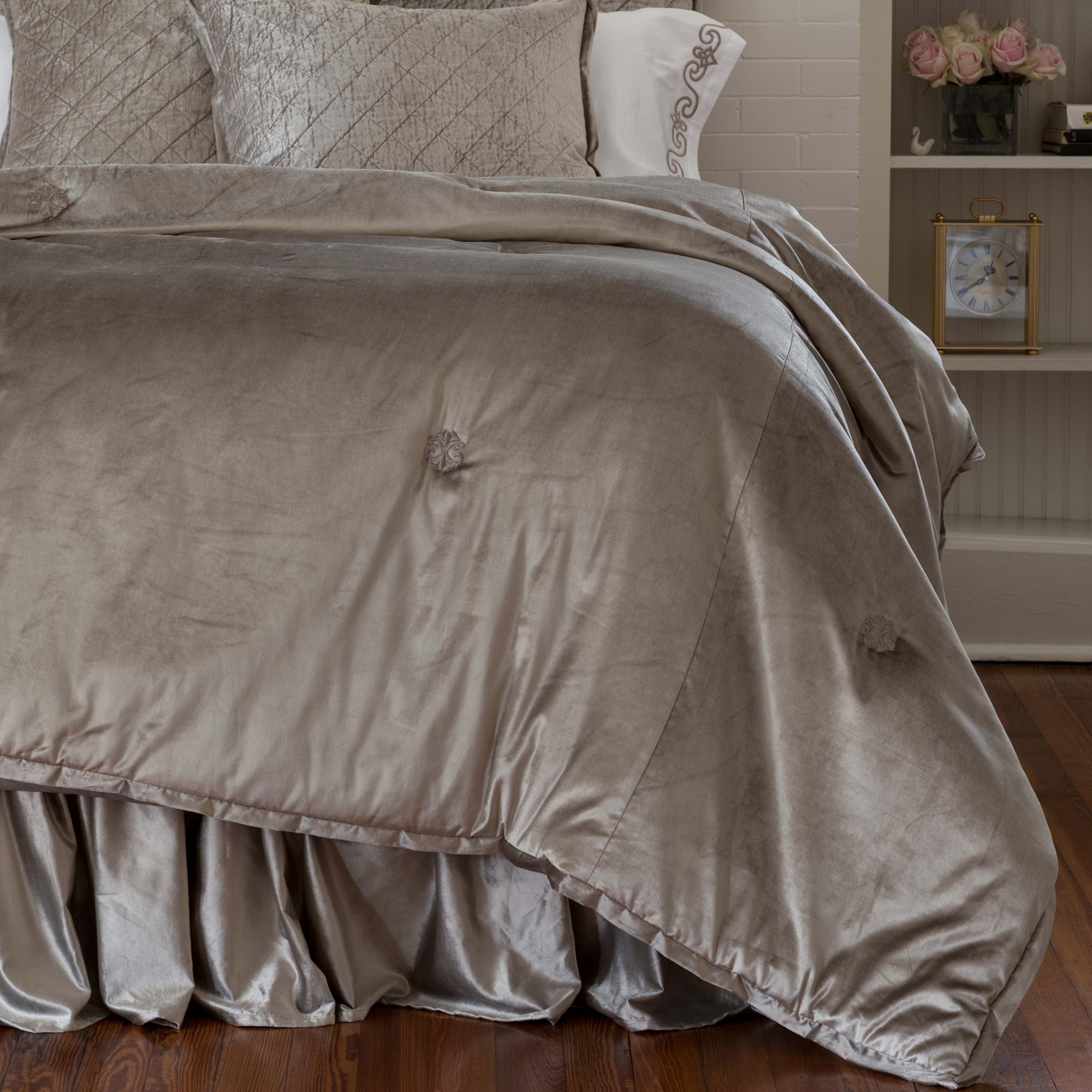 Chloe Fawn Velvet Padded Comfortlet Comforter Sets By Lili Alessandra