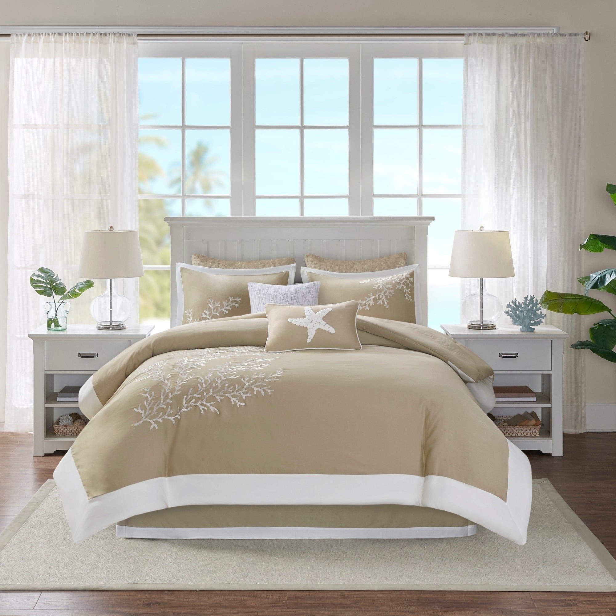 Coastline Khaki 6-Piece Comforter Set Comforter Sets By JLA HOME/Olliix (E & E Co., Ltd)