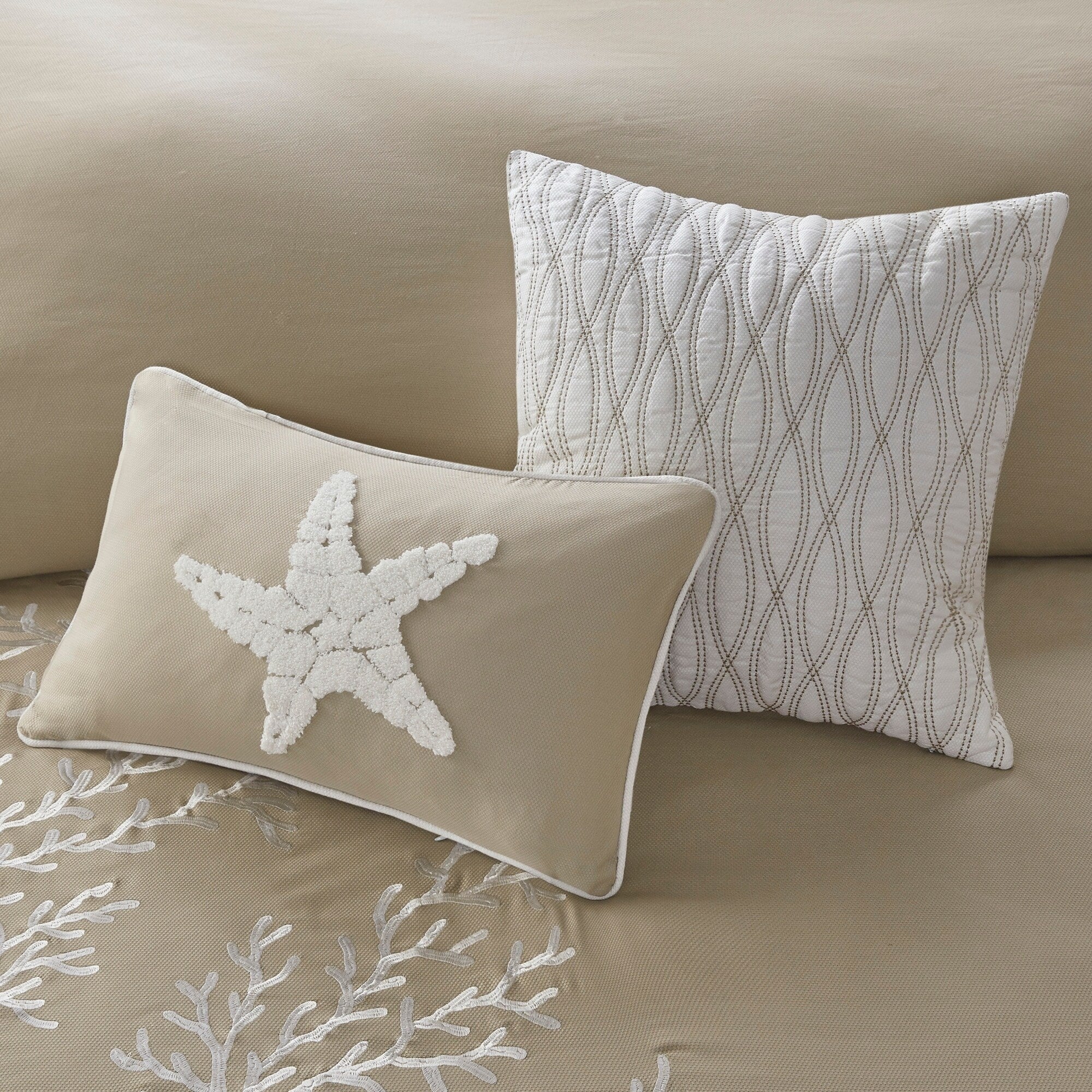 Coastline Khaki 6-Piece Comforter Set Comforter Sets By JLA HOME/Olliix (E & E Co., Ltd)