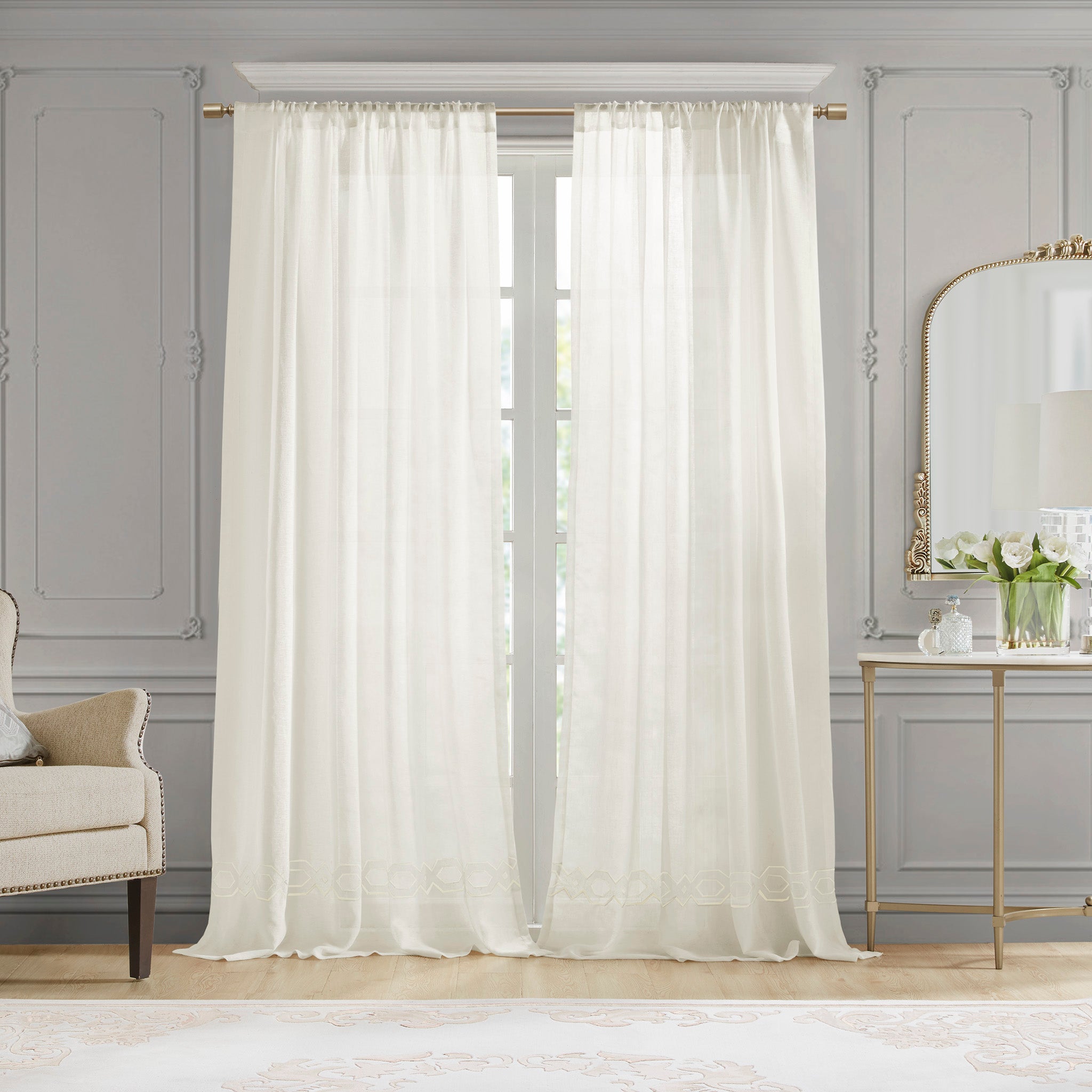 Cornelli White Window Panel Window Panels By Croscill Home LLC