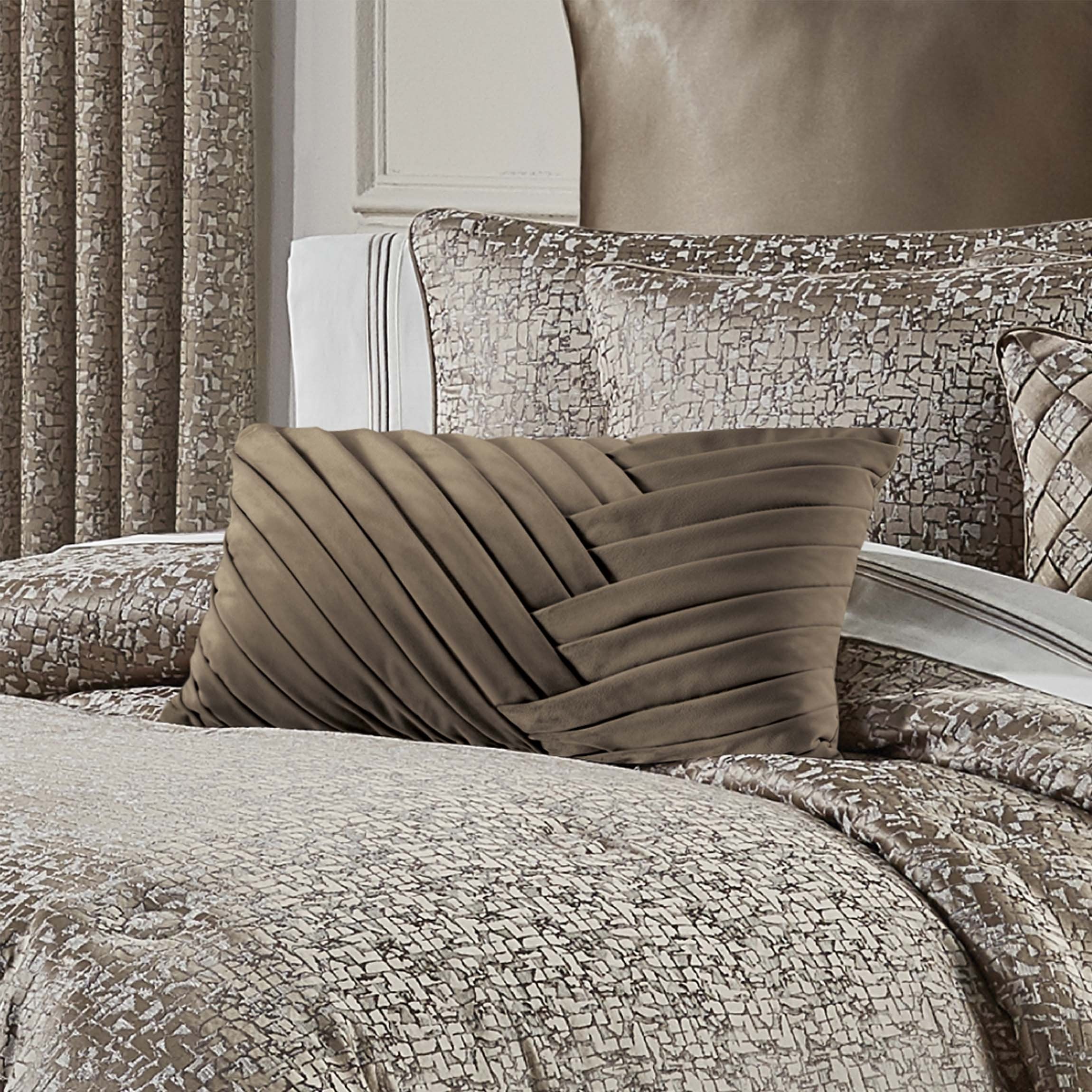 Cracked Taupe Ice Boudoir Decorative Throw Pillow 21" X 12" By J Queen Throw Pillows By J. Queen New York