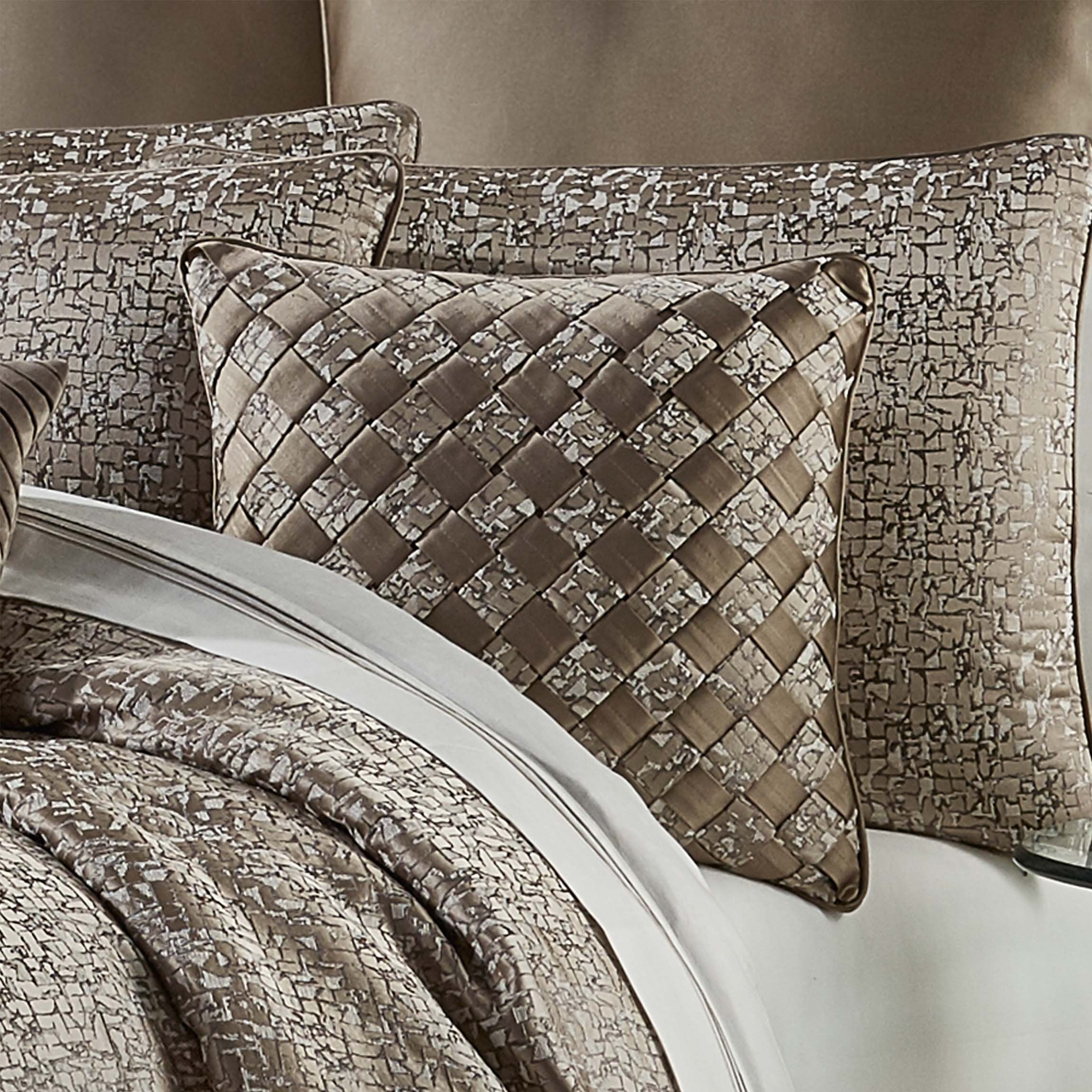 Cracked Taupe Ice Decorative Throw Pillow 20" x 20" By J Queen Throw Pillows By J. Queen New York