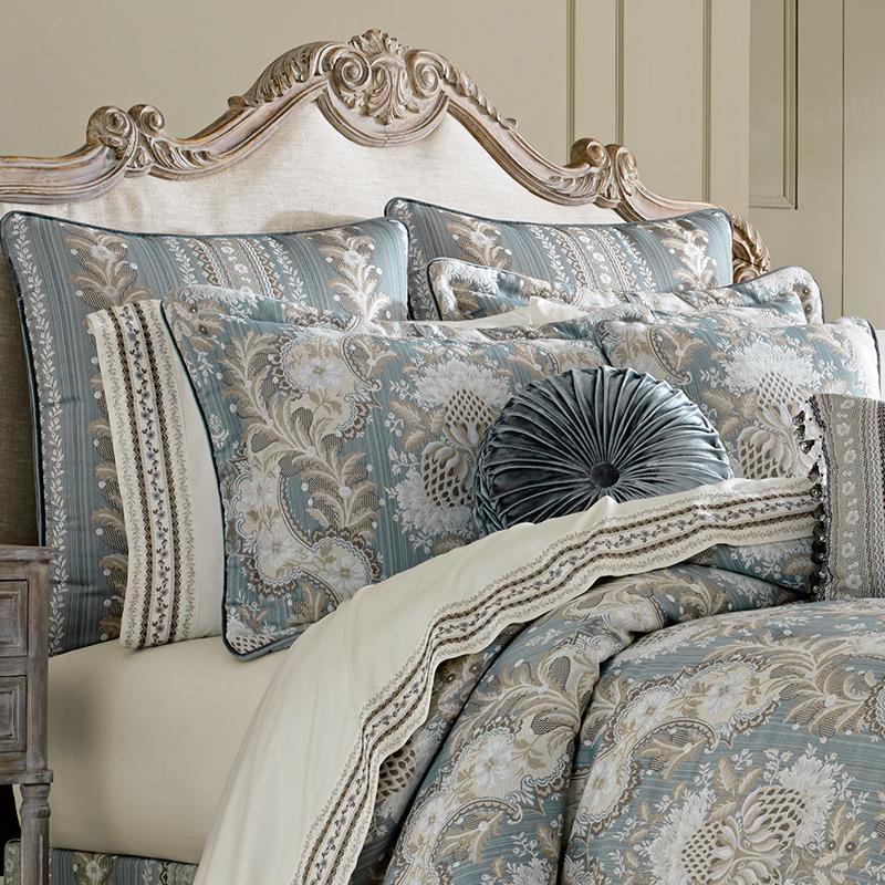 J Queen Crystal Palace French Blue 4-Piece Comforter Set in Cal King- Final Sale Comforter Sets By US Office - Latest-bedding