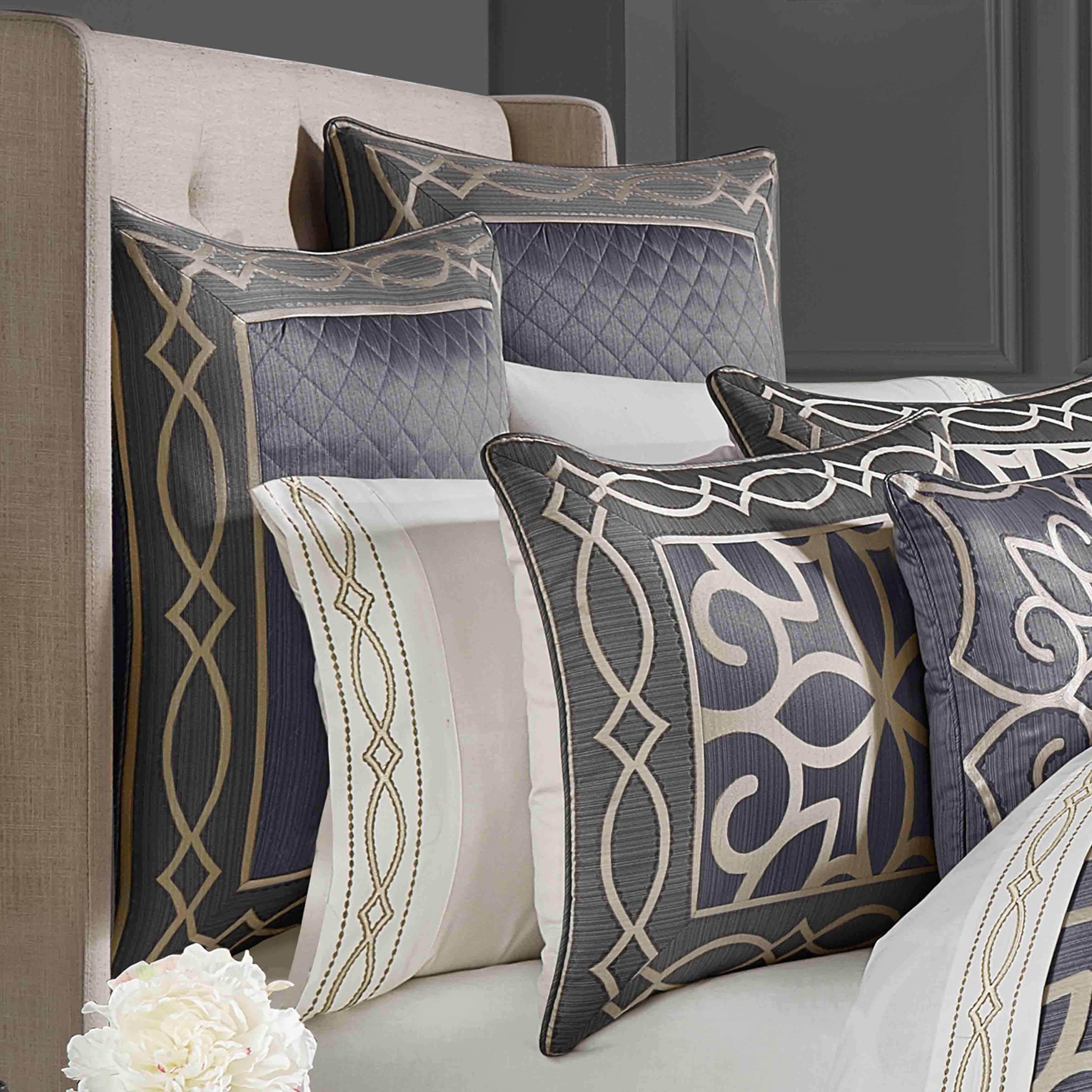 J Queen Deco Charcoal Euro Sham- Final Sale Euro Sham By US Office - Latest-bedding