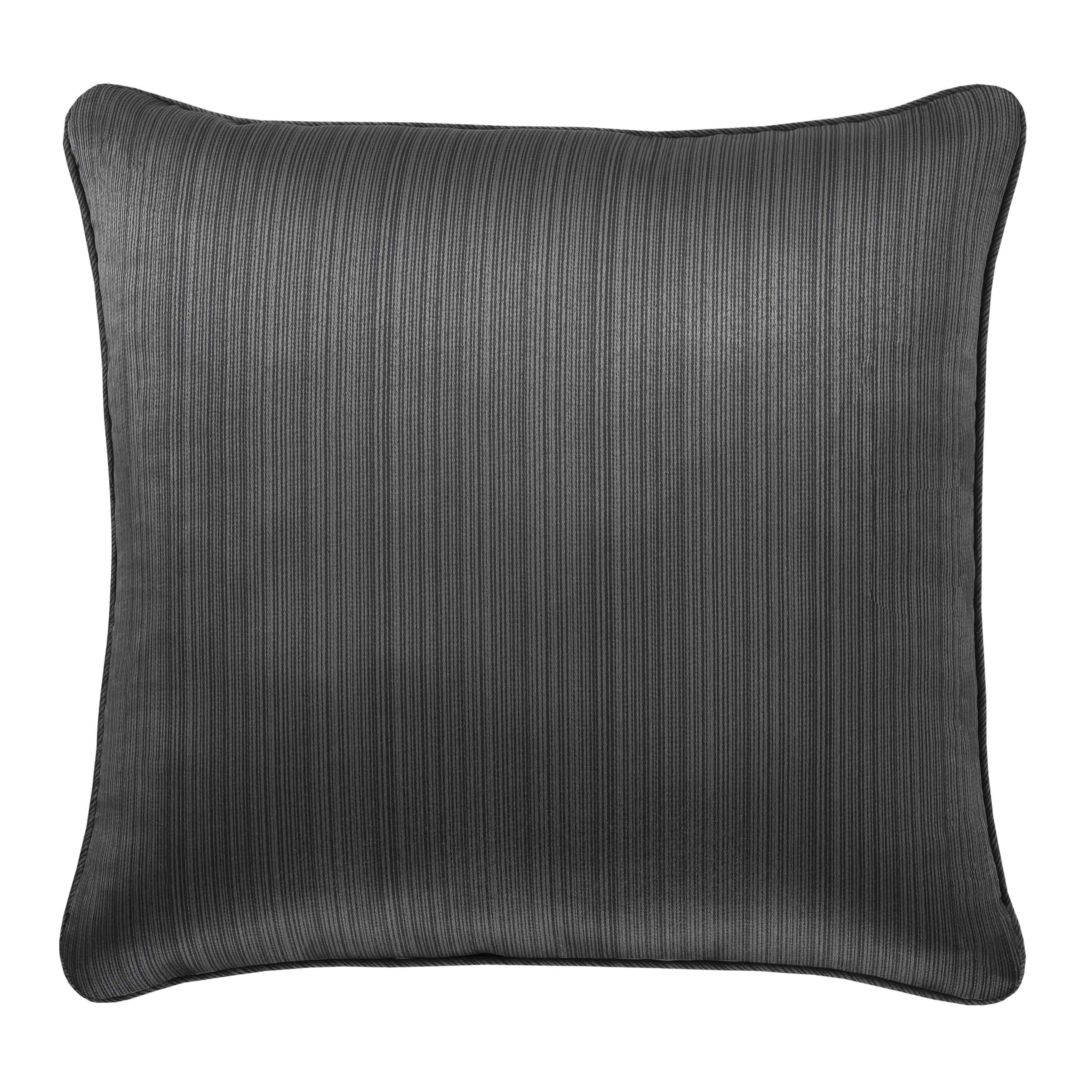 J Queen Deco Charcoal Square Decorative Throw Pillow 18" x 18" Throw Pillows By J. Queen New York