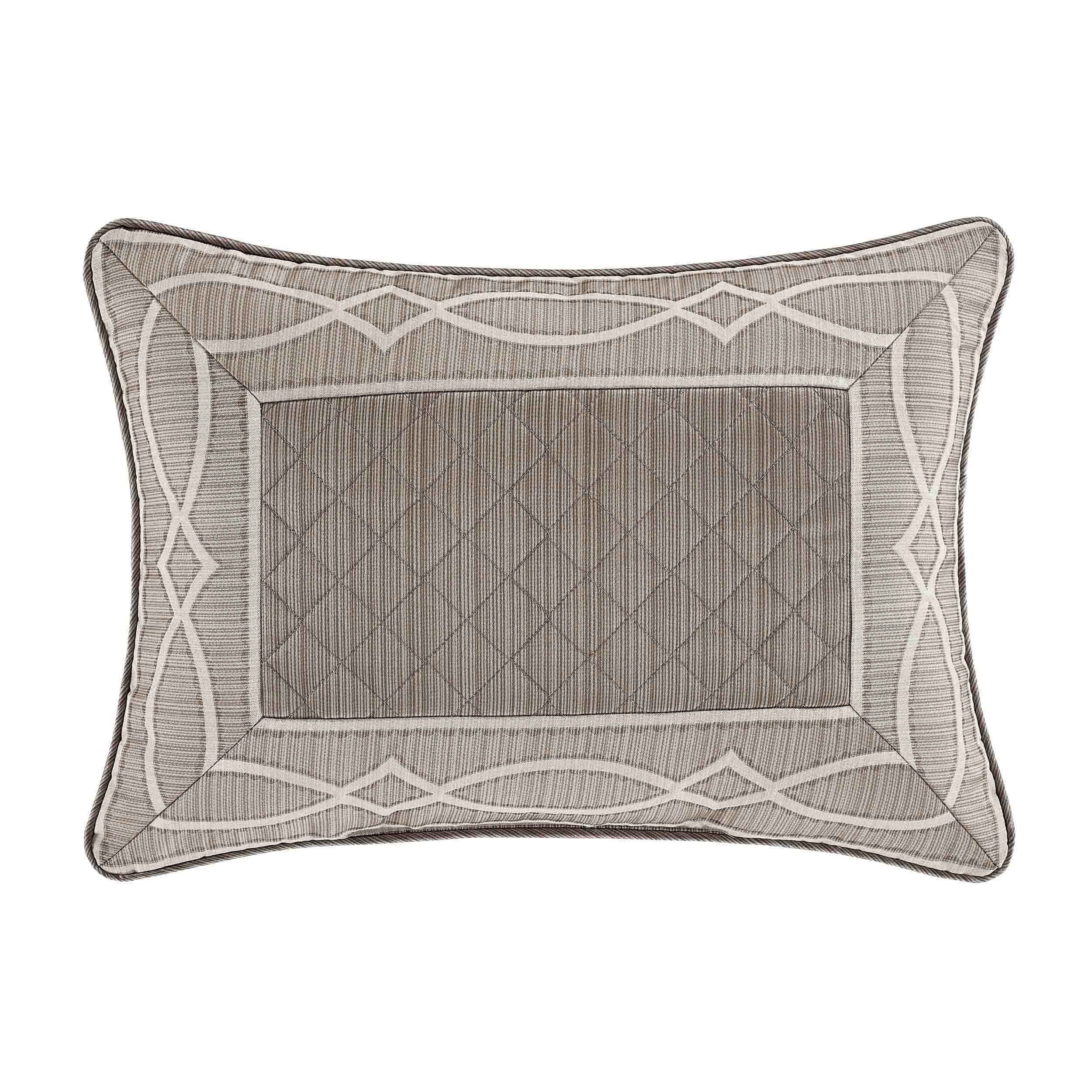 Deco Silver Boudoir Decorative Throw Pillow 21" x 15" By J Queen Throw Pillows By J. Queen New York