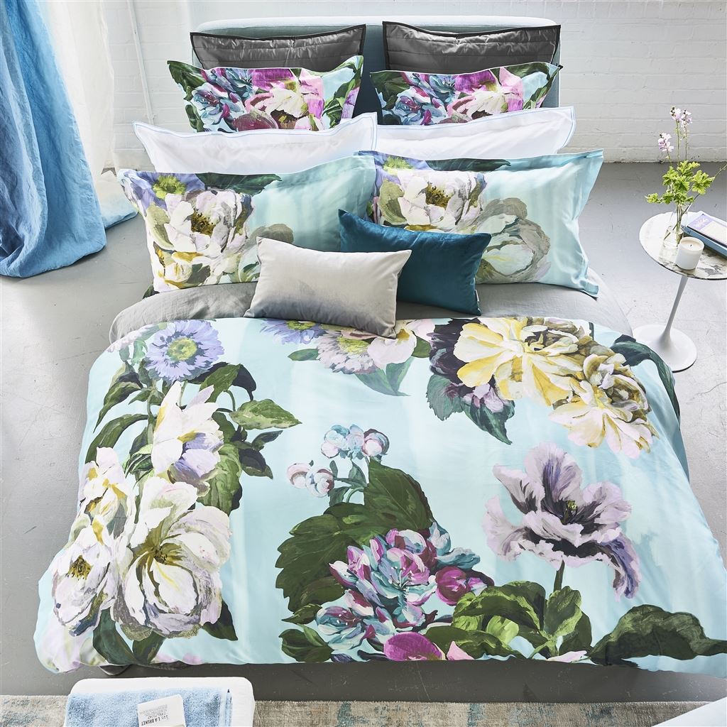 Delft Flowers Sky Duvet Cover Duvet Covers By Designers Guild