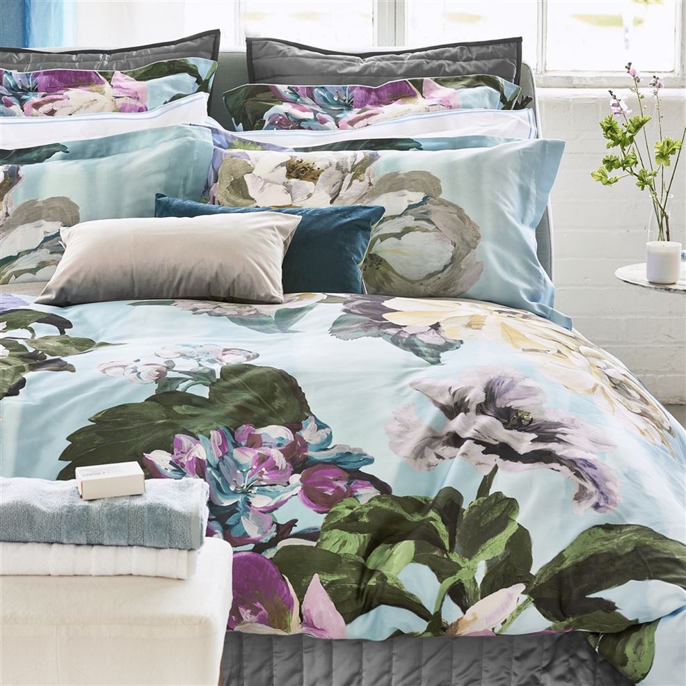 Delft Flowers Sky Duvet Cover Duvet Covers By Designers Guild