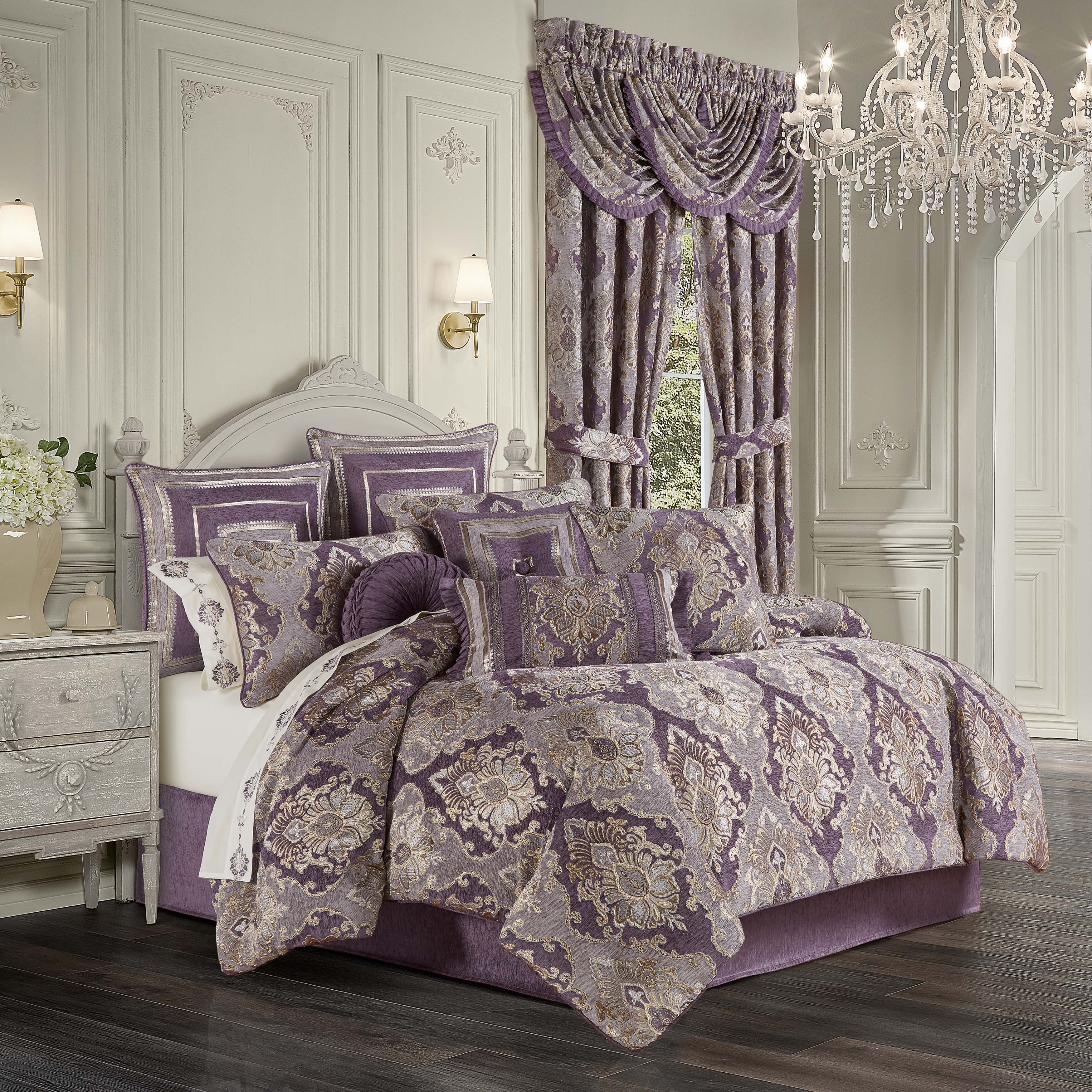 Dominique 4 piece comforter set bedding Comforter Sets By J. Queen New York