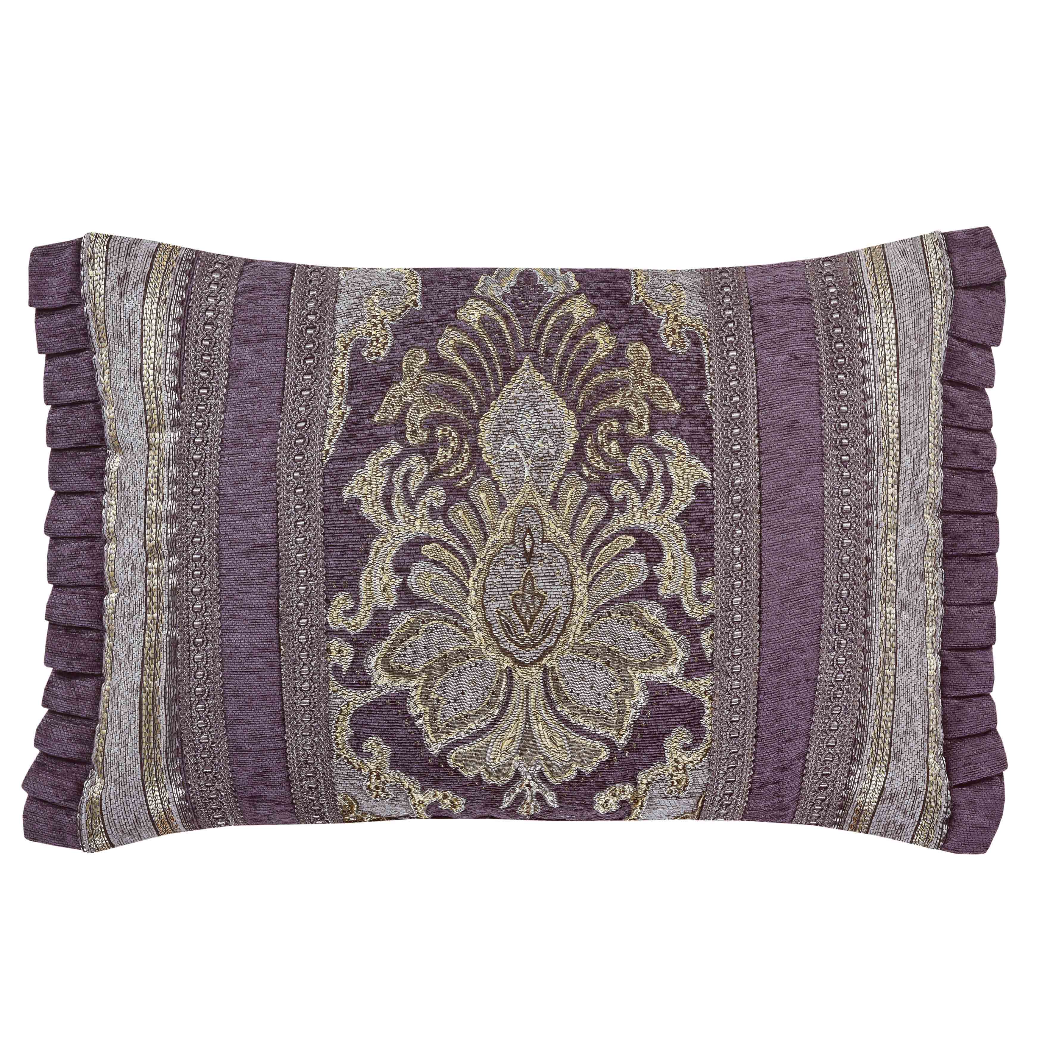 Dominique Lavender Boudoir Decorative Throw Pillow 23" x 15" Throw Pillows By J. Queen New York