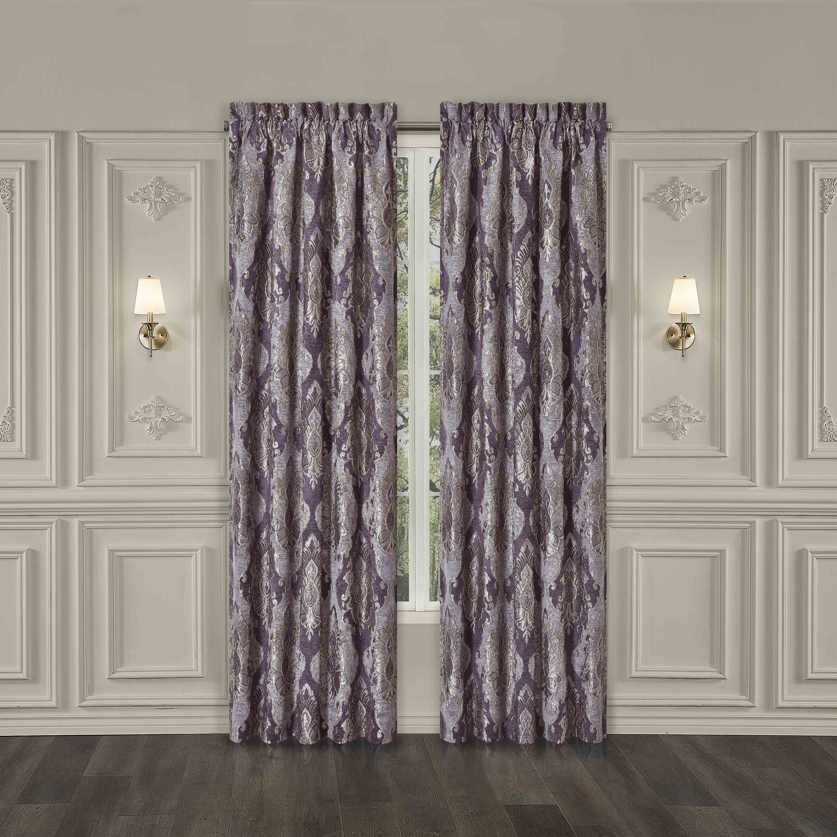 J Queen Dominique Lavender Window Panel Pair (Set of 2) -Final Sale Window Panels By US Office - Latest-bedding