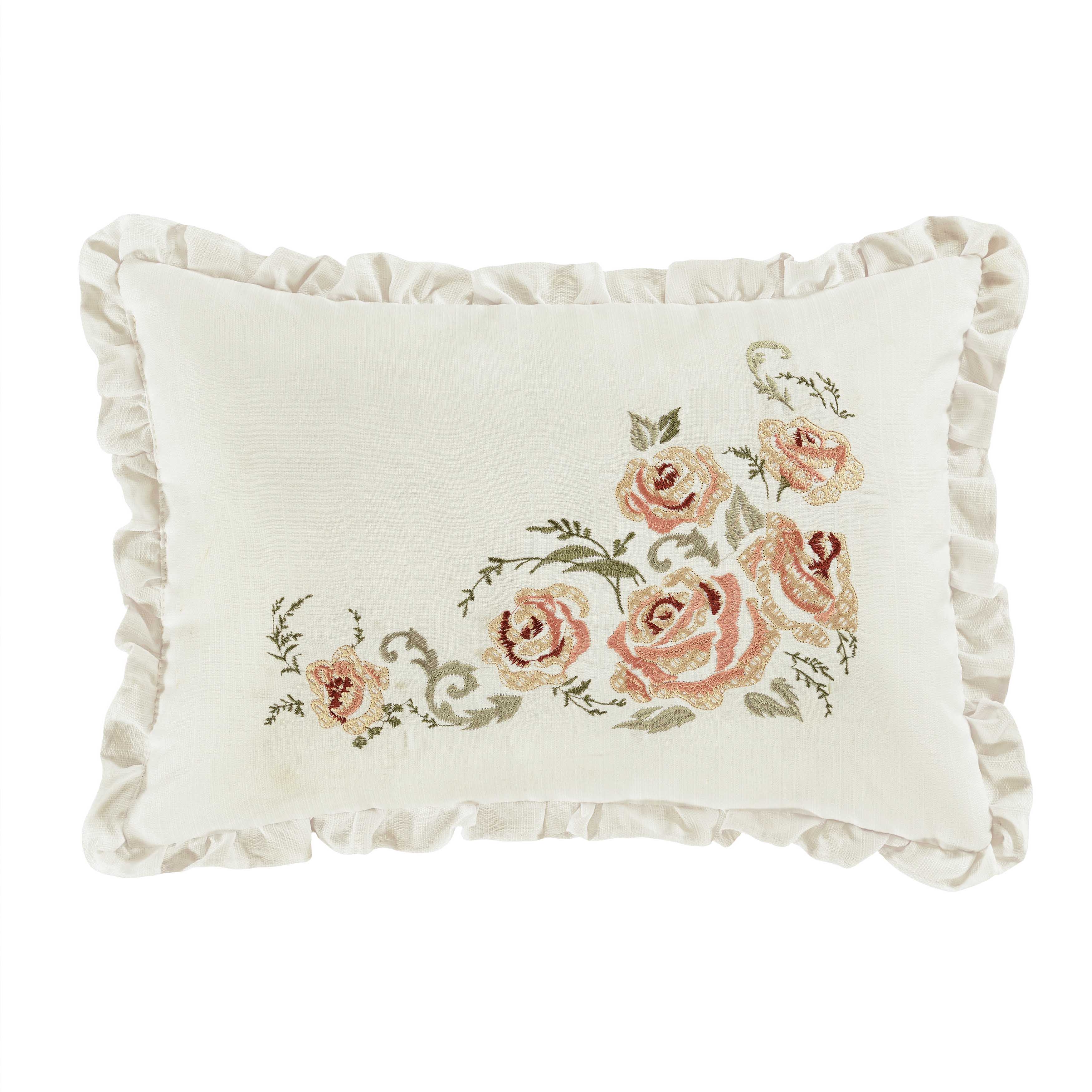 Estelle Coral Boudoir Decorative Throw Pillow 19" x 13" Throw Pillows By J. Queen New York