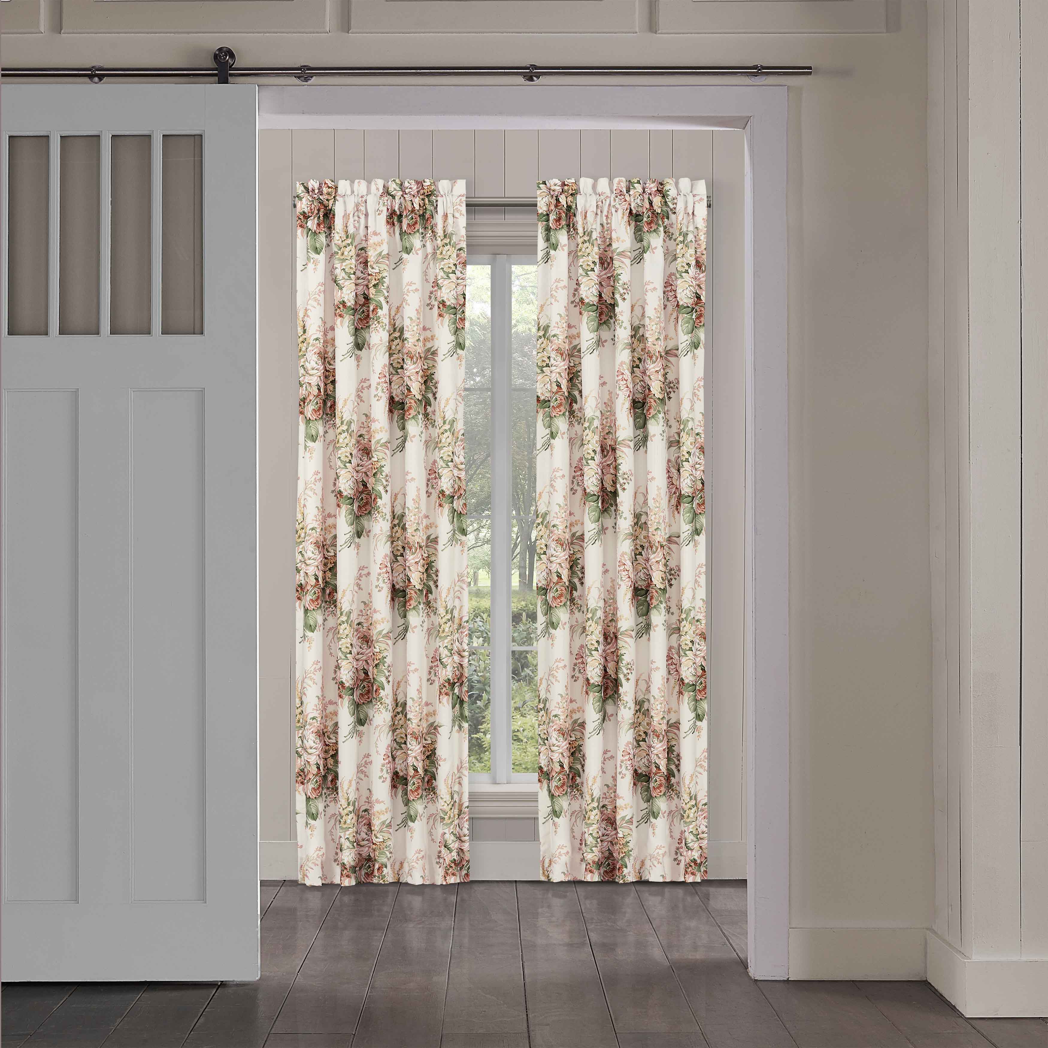 Estelle Coral Window Panel Pair (Set of 2) Window Panels By J. Queen New York