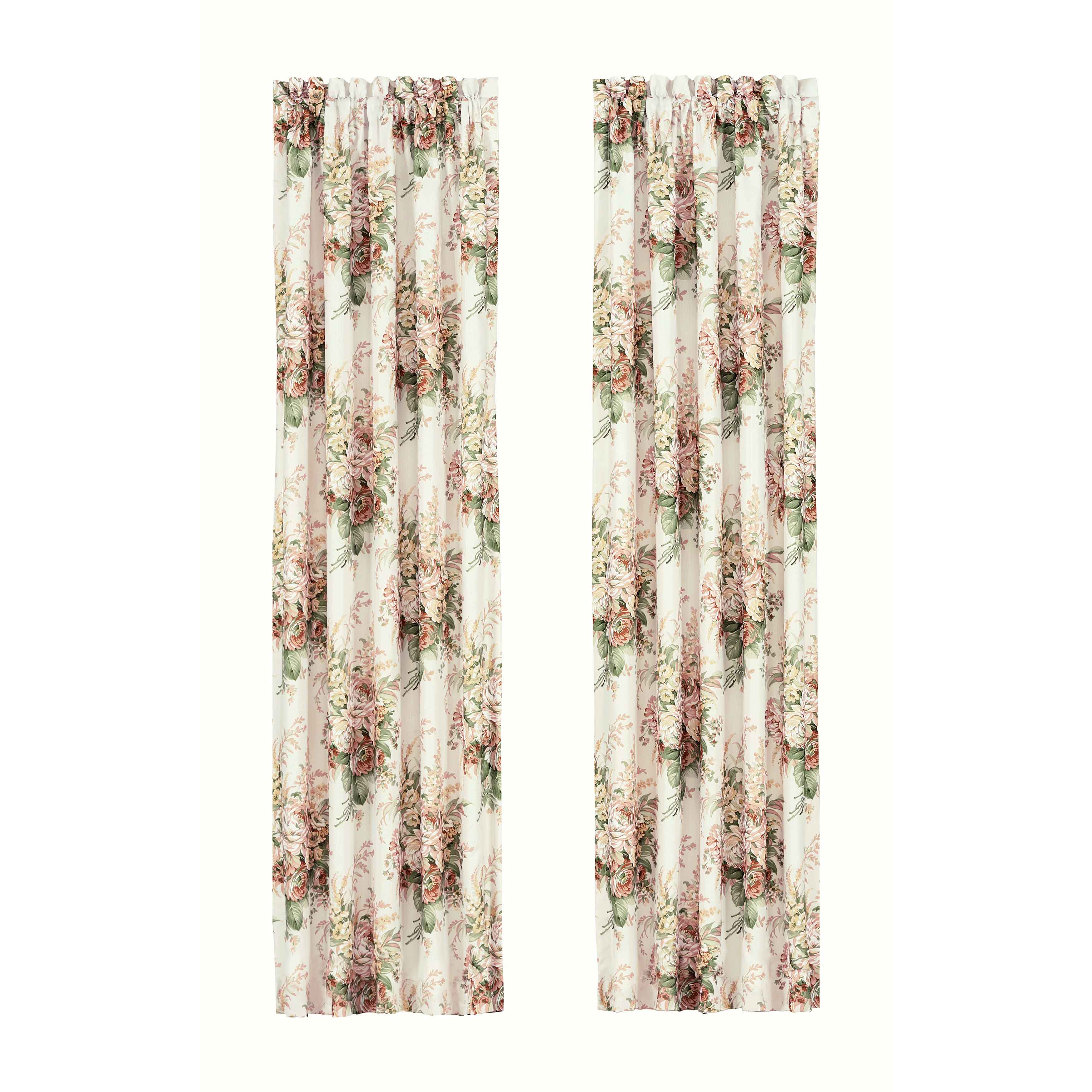 Estelle Coral Window Panel Pair (Set of 2) Window Panels By J. Queen New York