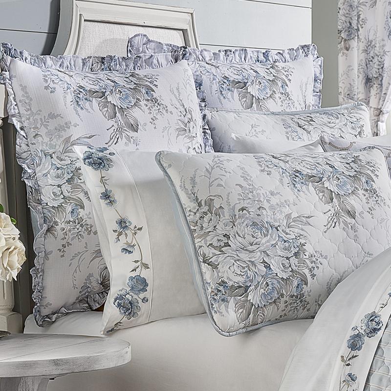J Queen Estelle Blue 3-Piece Quilt Set in Twin- Final Sale Quilt Sets By US Office - Latest-bedding