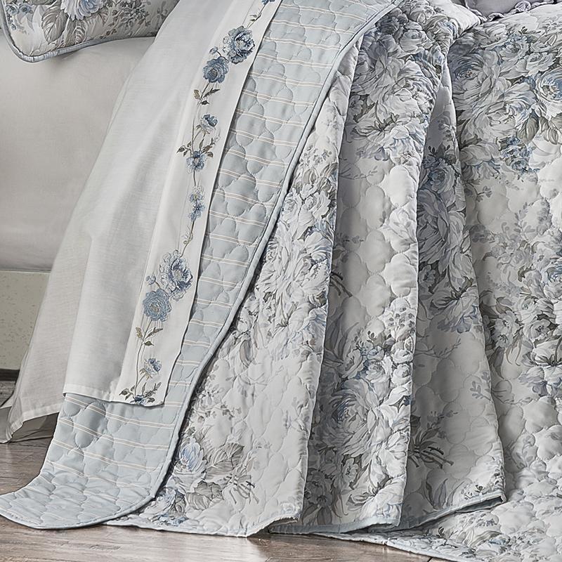 J Queen Estelle Blue 3-Piece Quilt Set in Twin- Final Sale Quilt Sets By US Office - Latest-bedding
