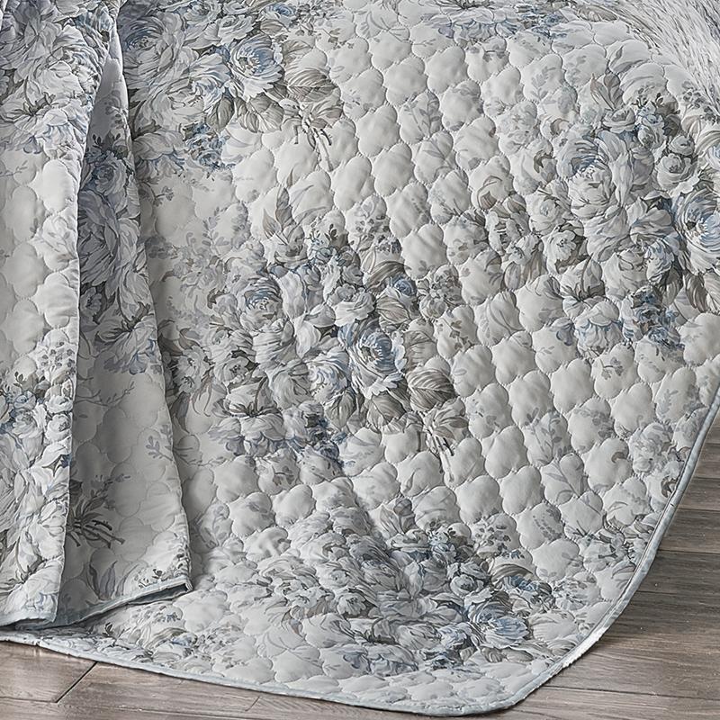 J Queen Estelle Blue 3-Piece Quilt Set in Twin- Final Sale Quilt Sets By US Office - Latest-bedding