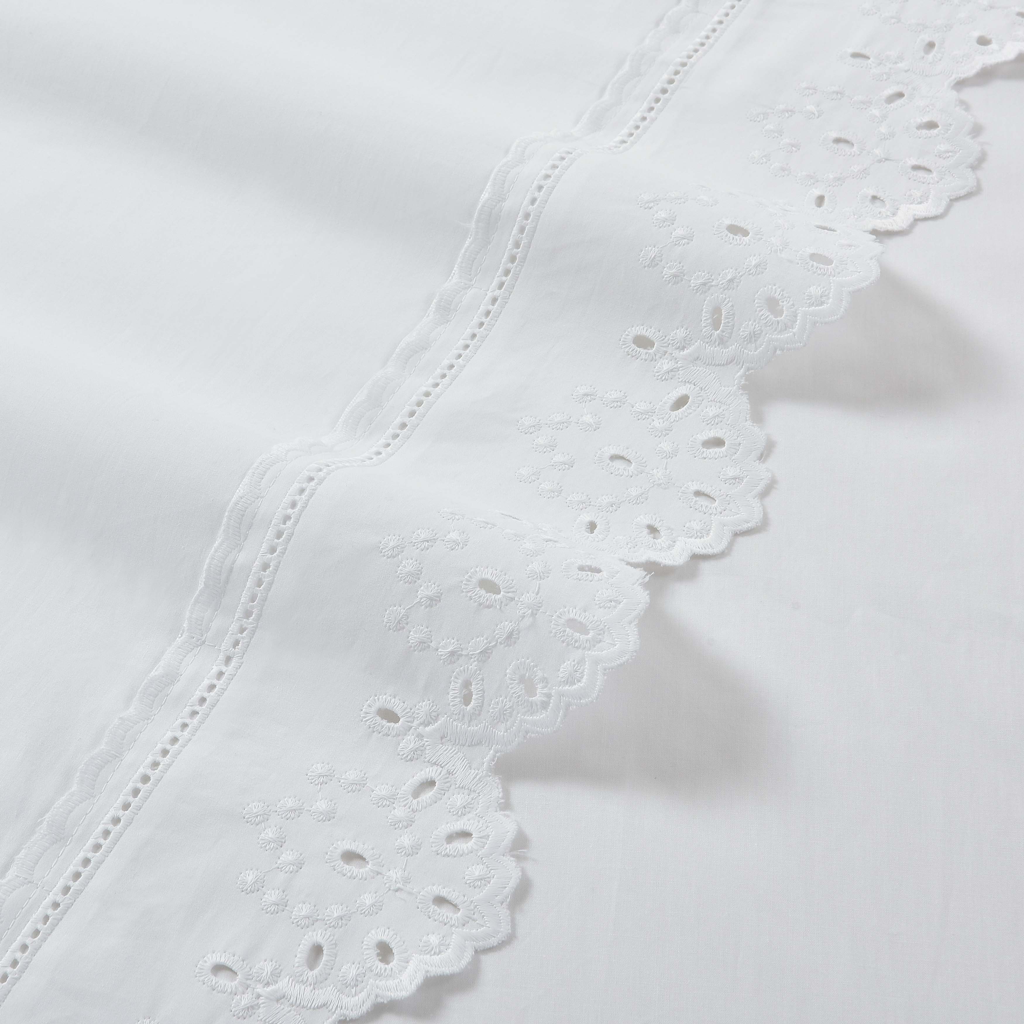 Eyelet White 4 Piece Sheet Set Sheet Set By J. Queen New York