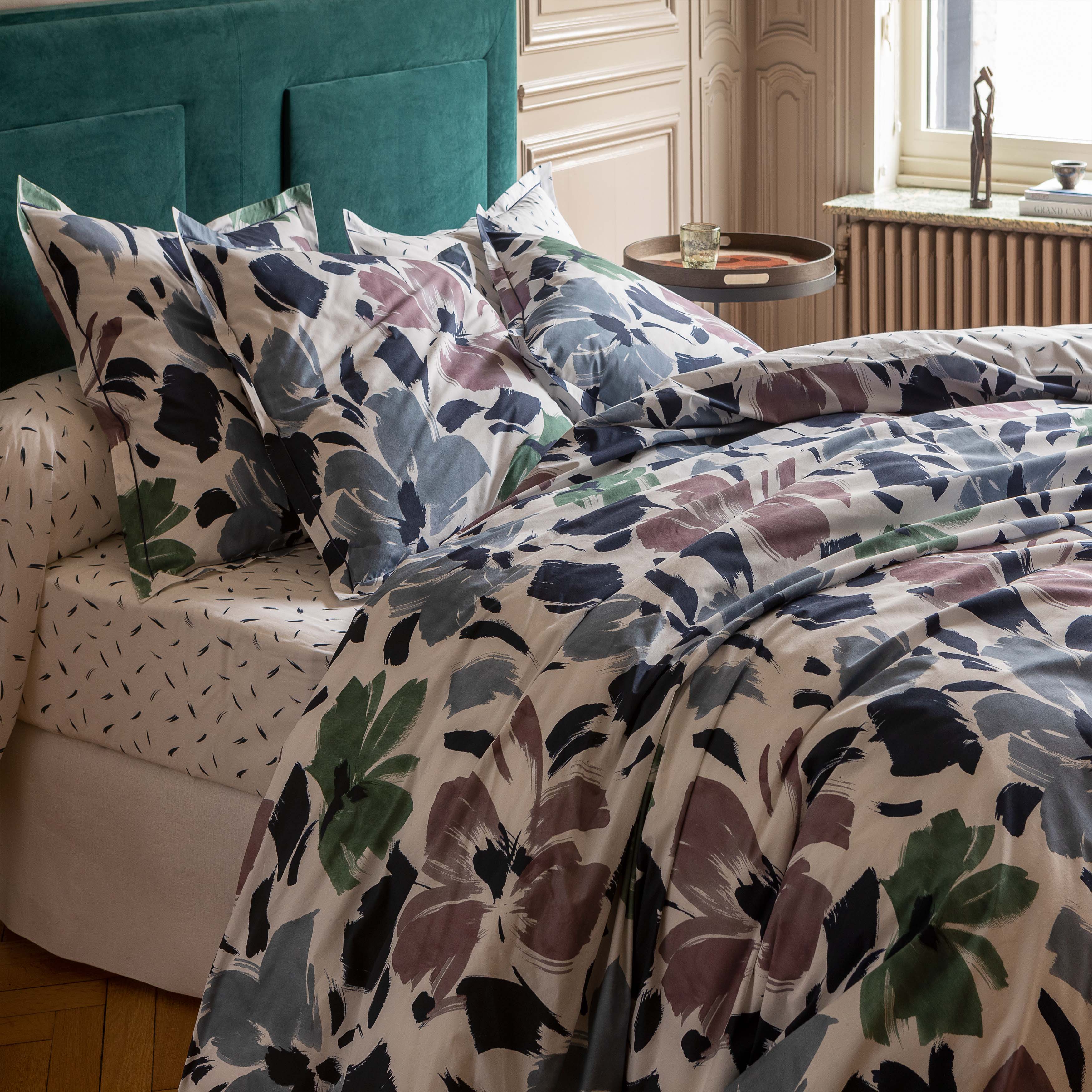Face a Face Bleu Duvet Cover Duvet Covers By Anne de Solène