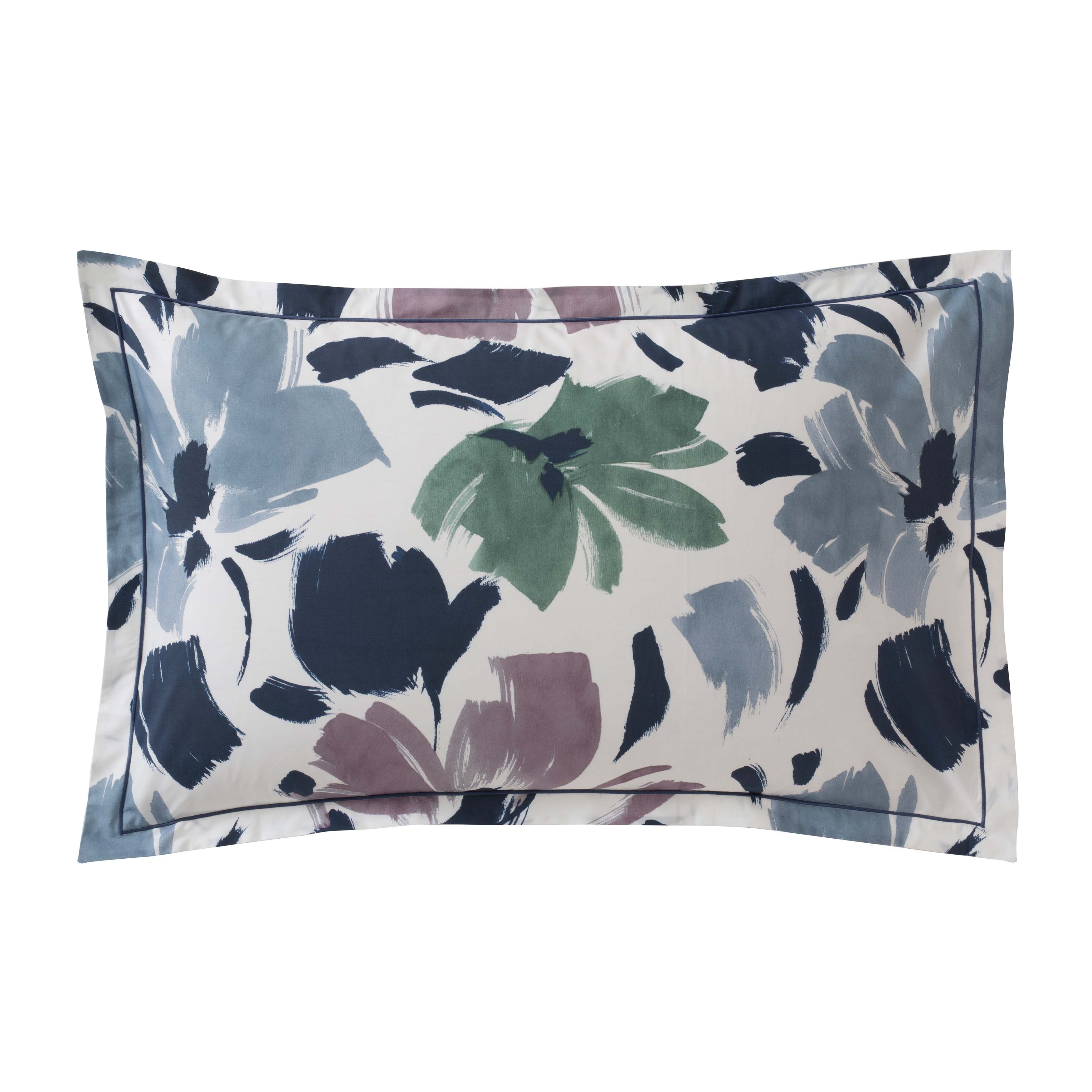 Face a Face Bleu Pillow Sham Sham By Anne de Solène