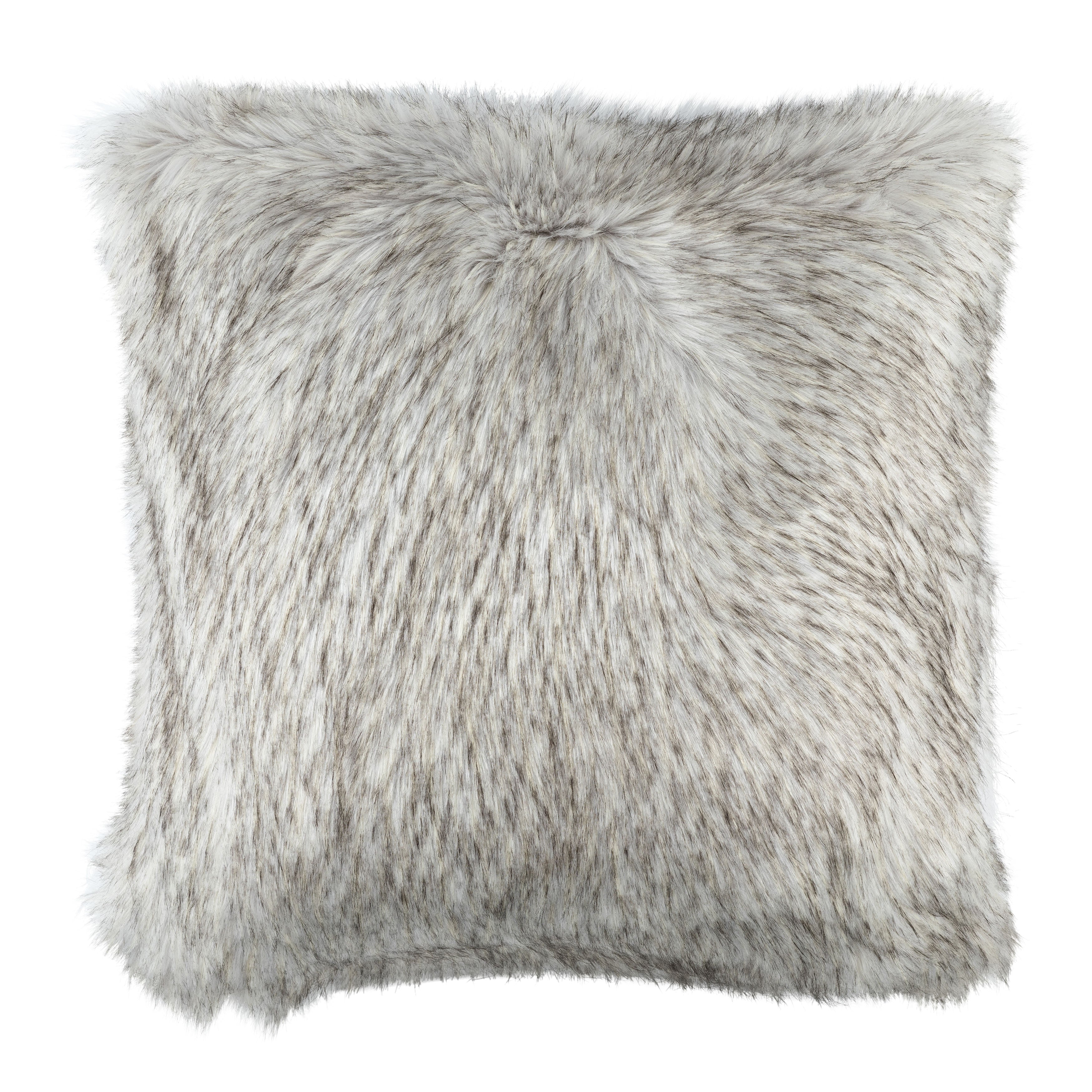 Faux Fur Silver Euro Pillow Throw Pillows By Lili Alessandra