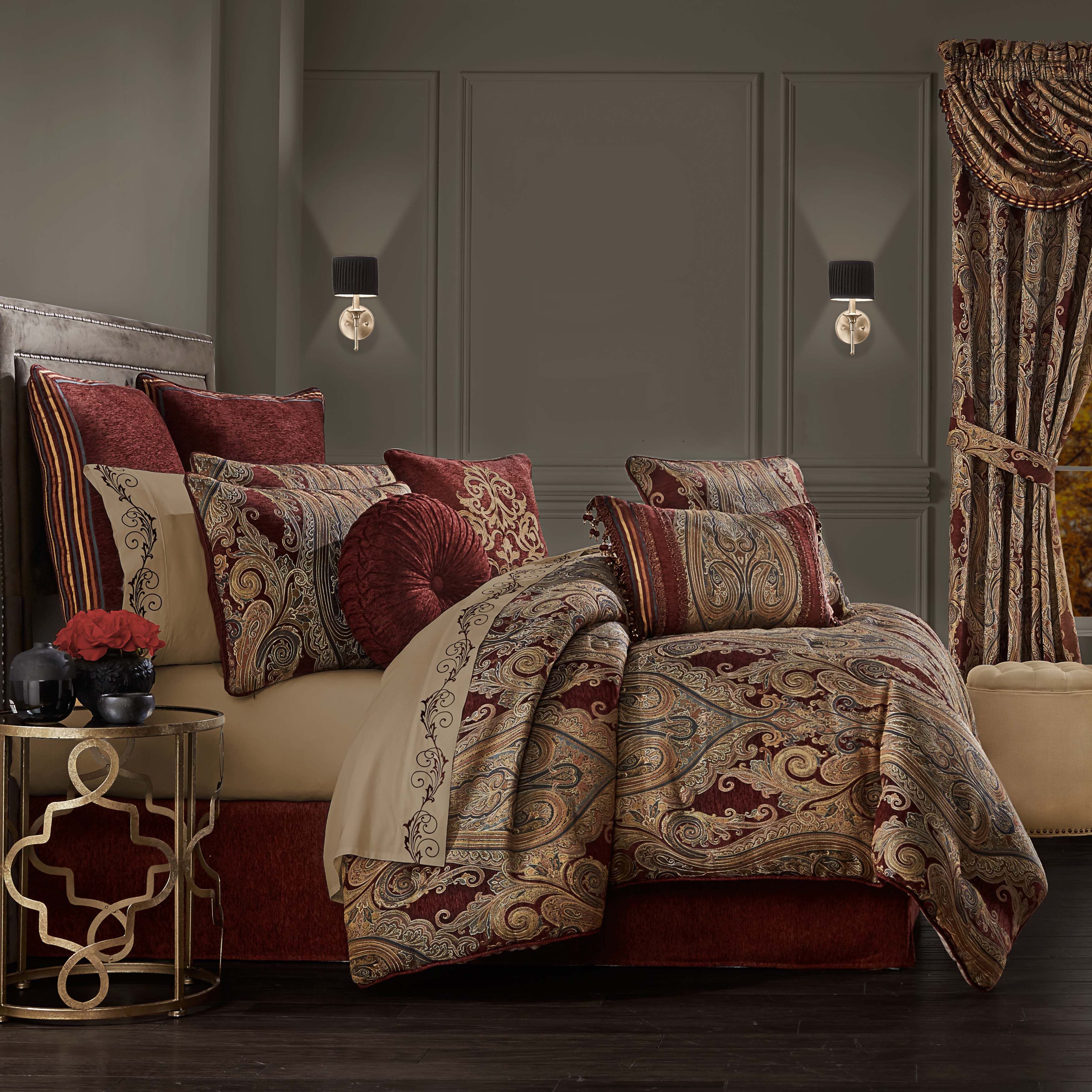 Garnet Red 4-Piece Comforter Set By J Queen Comforter Sets By J. Queen New York