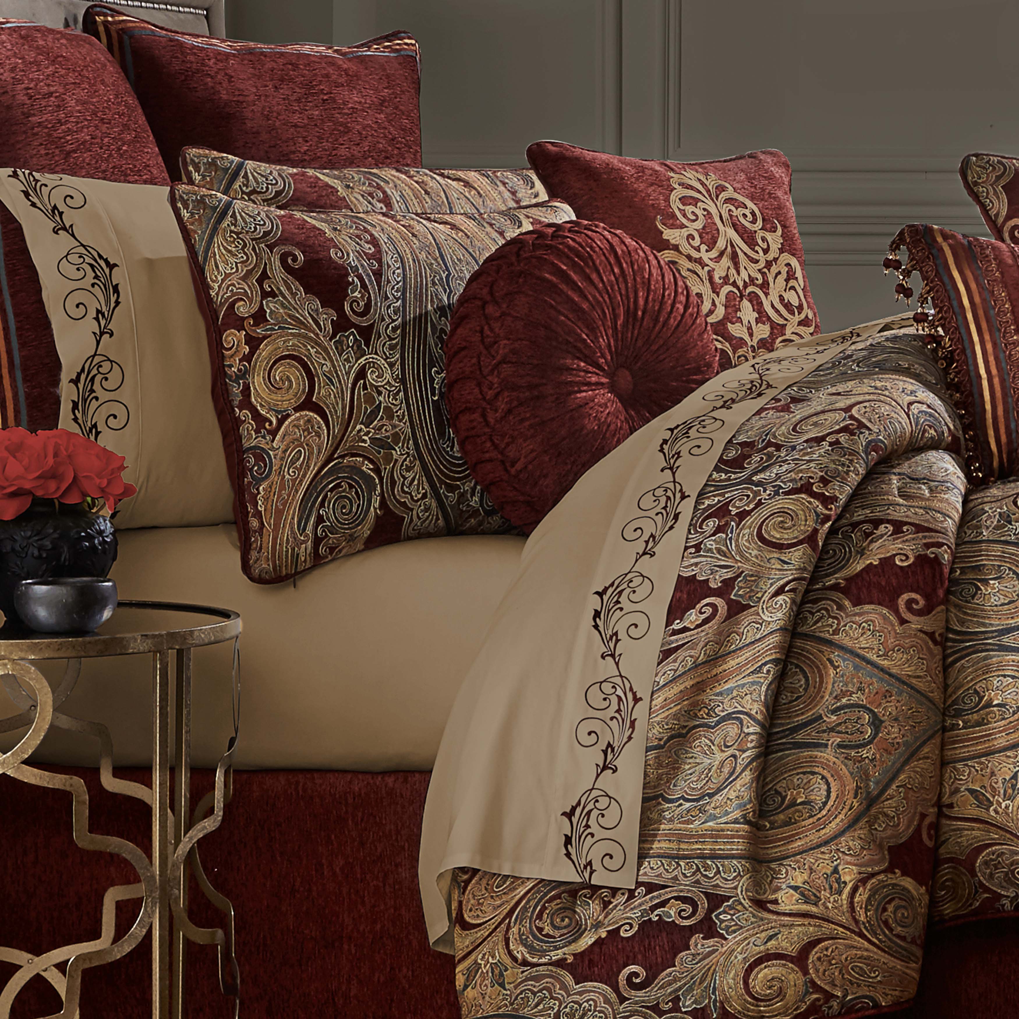 Garnet Red 4-Piece Comforter Set By J Queen Comforter Sets By J. Queen New York