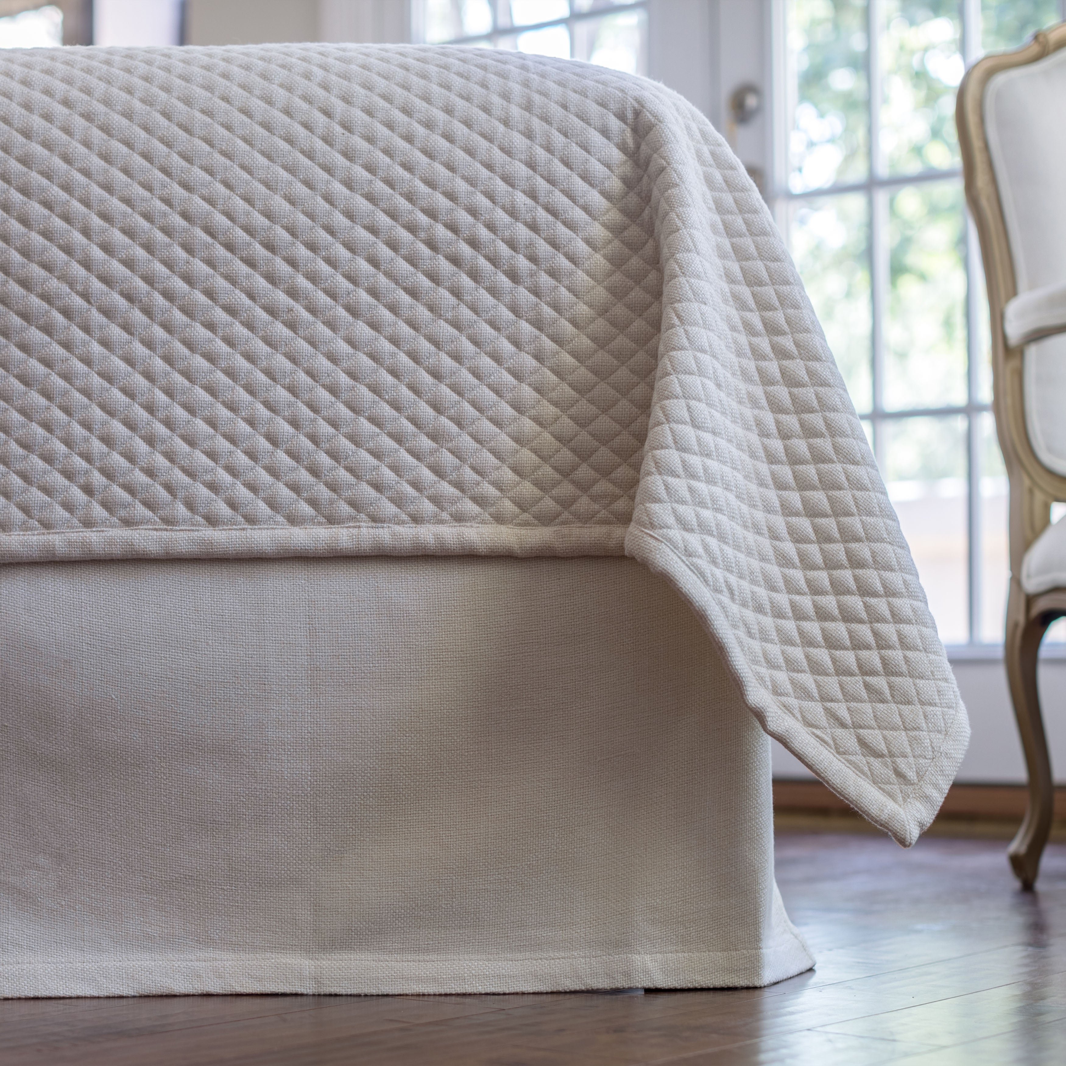 Gia Ivory Cotton & Silk 3-Panel Bedskirt Bedskirt By Lili Alessandra