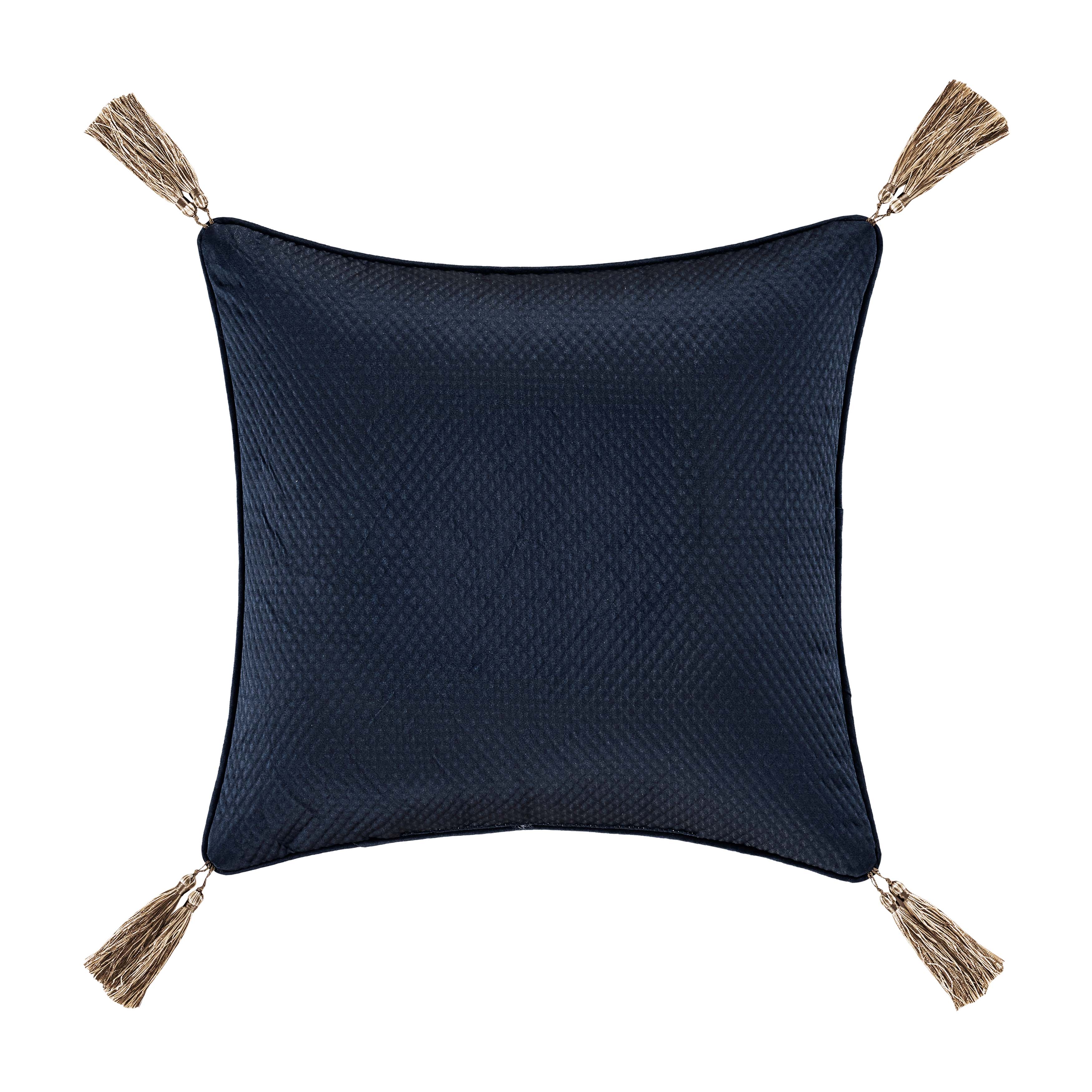 Giardino Blue Embellished Square Decorative Throw Pillow 18" x 18" By J Queen- Throw Pillows By J. Queen New York