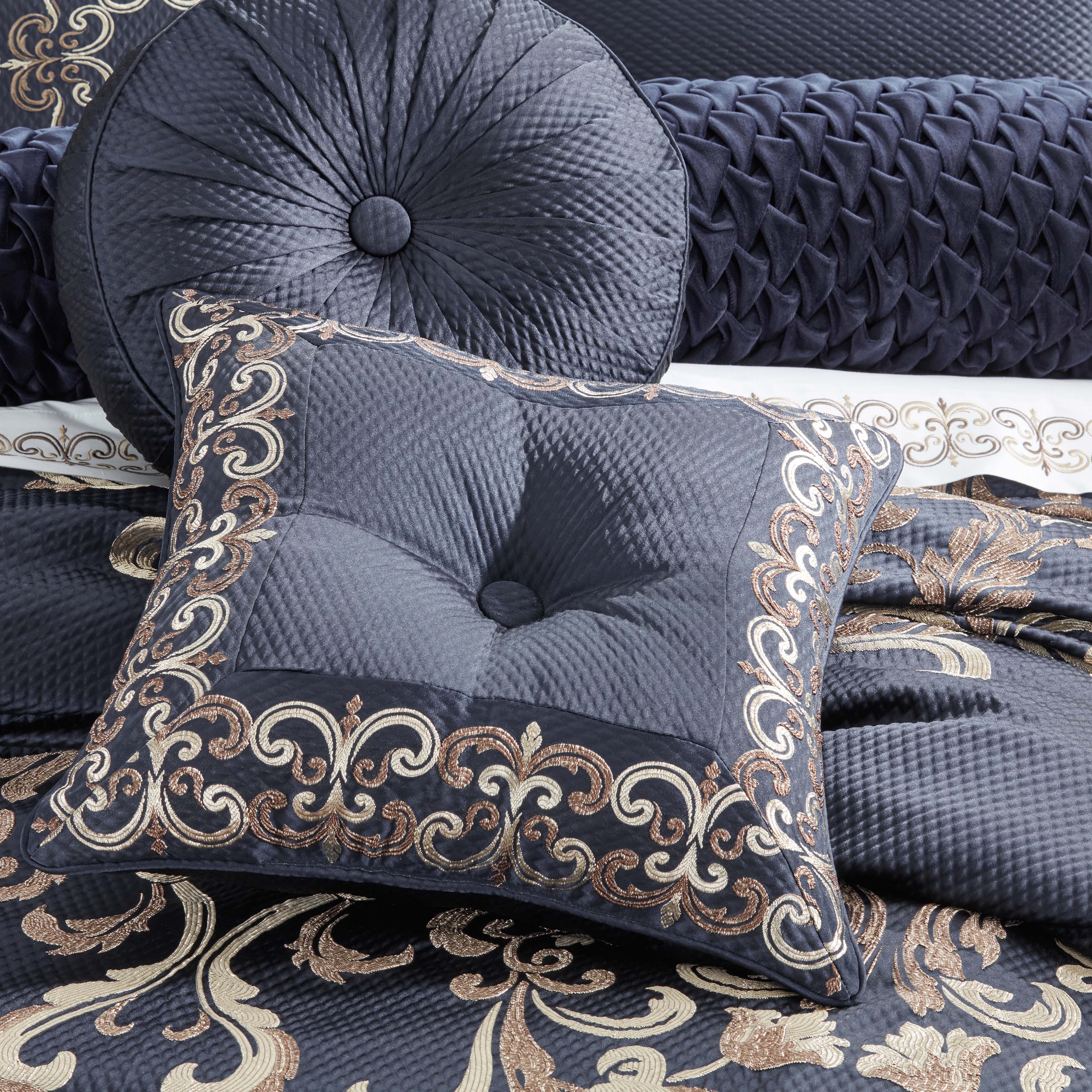 Giardino Blue Square Decorative Throw Pillow 18" x 18" By J Queen Throw Pillows By J. Queen New York