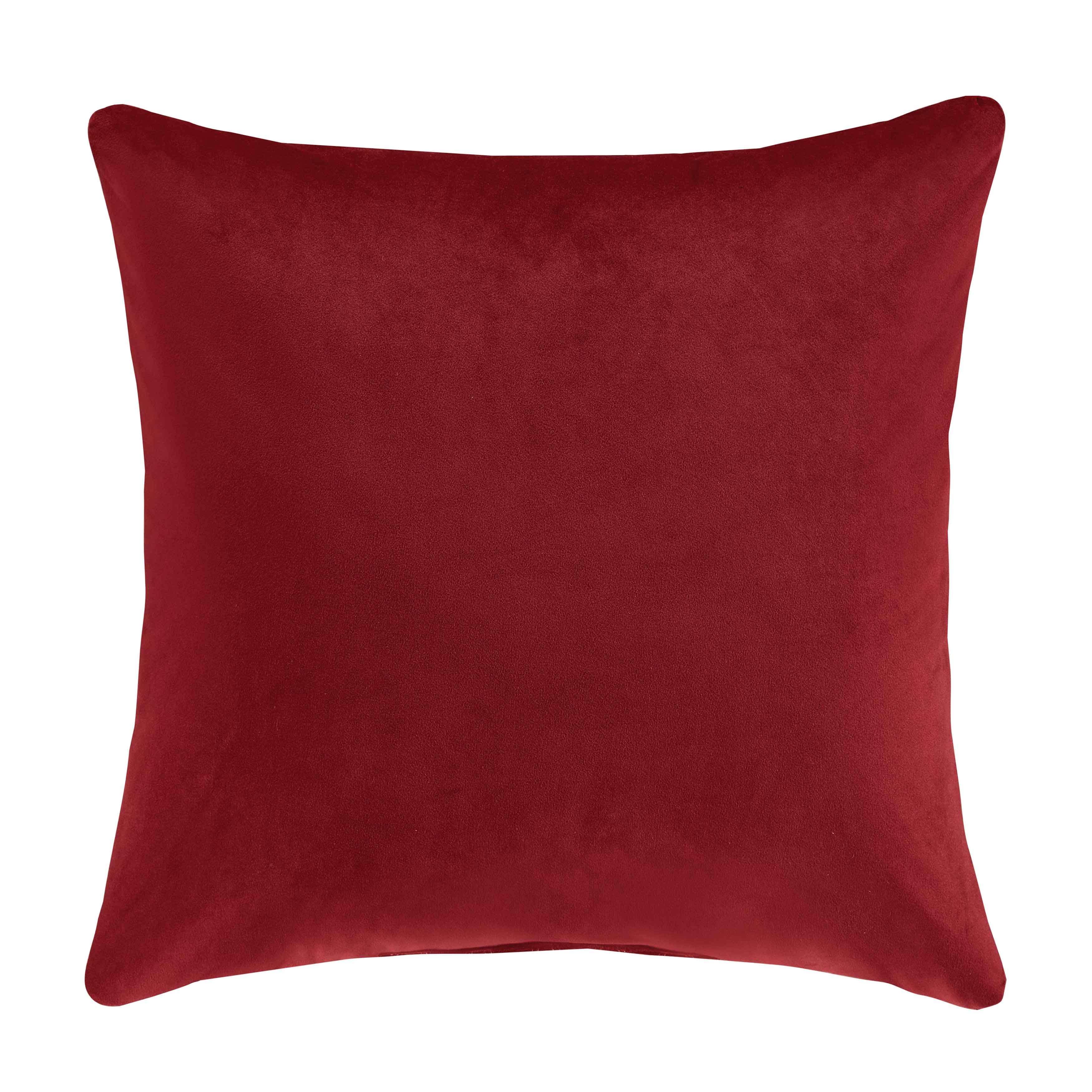 Grandeur Crimson Square Decorative Throw Pillow 20" x 20" Throw Pillows By J. Queen New York