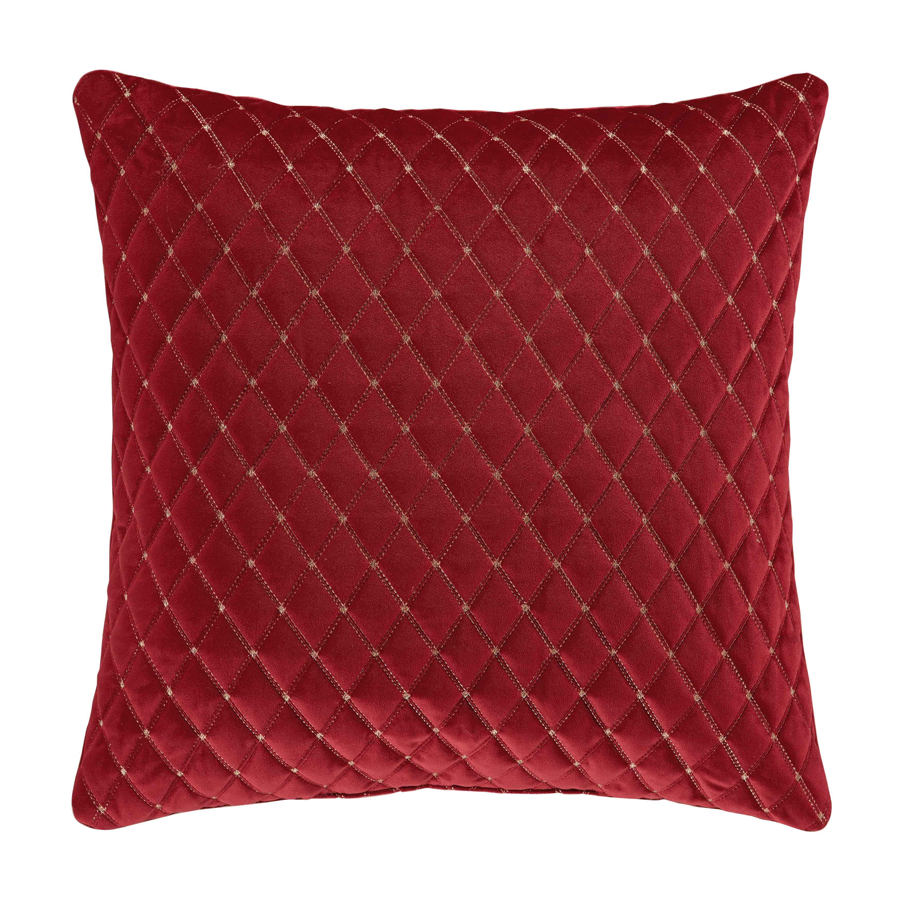 Grandeur Crimson Square Decorative Throw Pillow 20" x 20" Throw Pillows By J. Queen New York