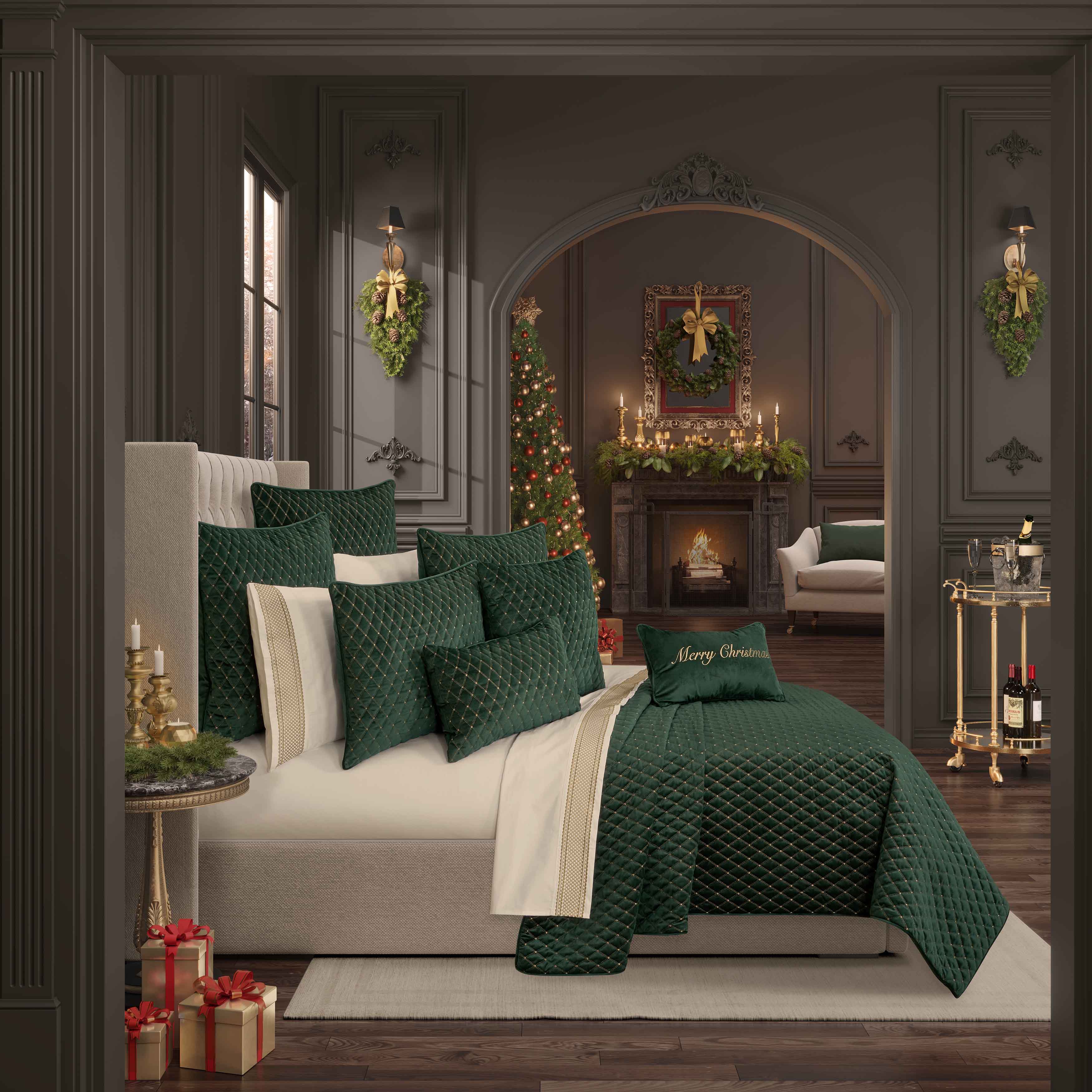 Grandeur Evergreen 3-Piece Quilt Set Quilt Sets By J. Queen New York