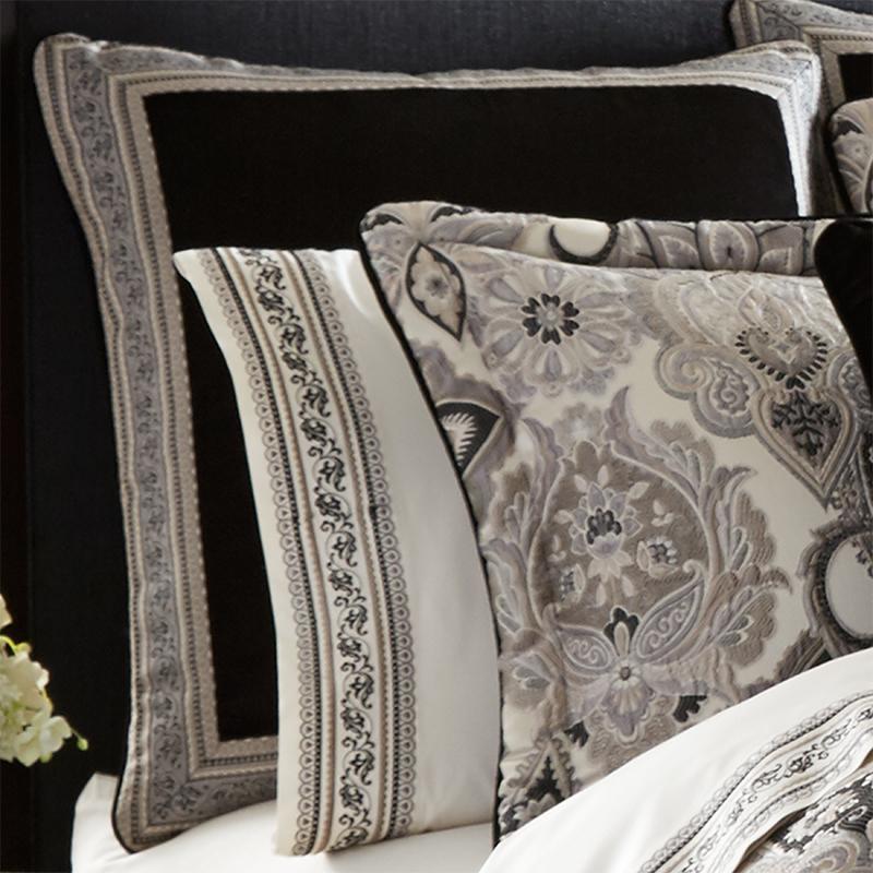 Guiliana Silver/Black Euro Sham By J Queen Euro Sham By J. Queen New York