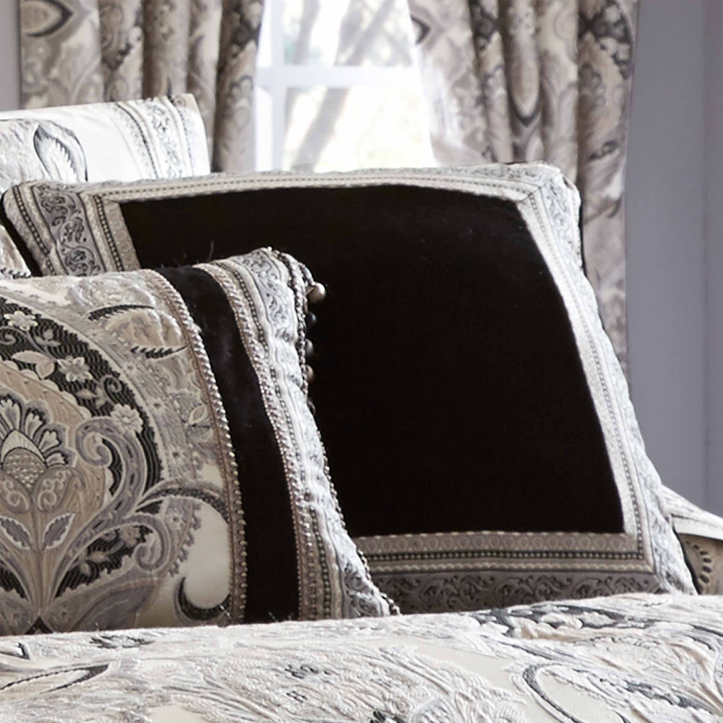 J Queen Guiliana Silver Square Decorative Throw Pillow 18" x 18" -Final Sale Throw Pillows By US Office - Latest-bedding