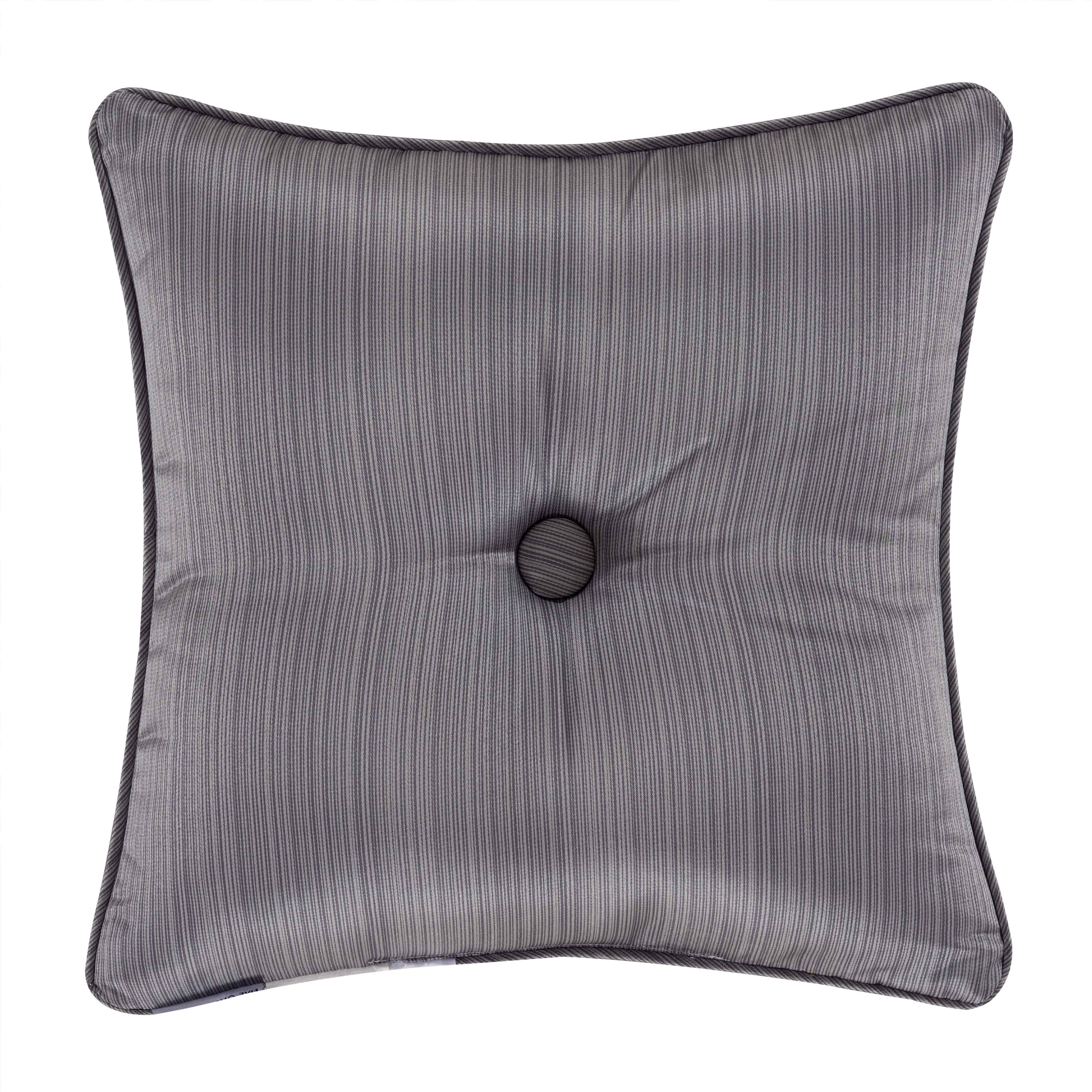Houston Charcoal Embellished Decorative Throw Pillow 18" x 18" By J Queen Throw Pillows By J. Queen New York