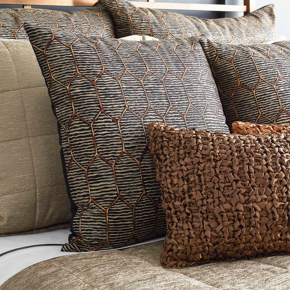 Inro Charcoal Square Decorative Throw Pillow 24" x 24" Throw Pillows By Ann Gish