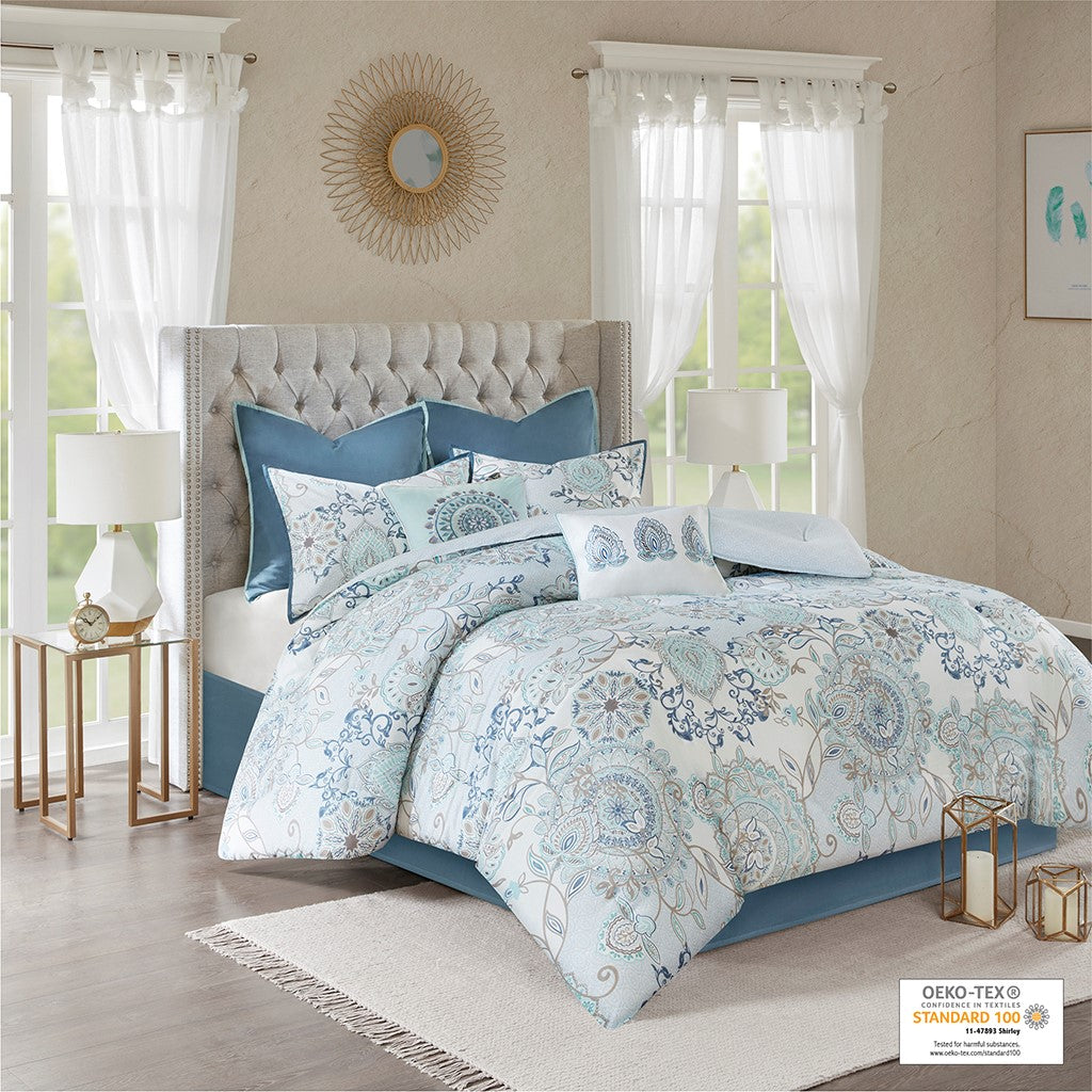 Floral Desing 8-Piece Comforter Set Comforter Sets By JLA HOME/Olliix (E & E Co., Ltd)