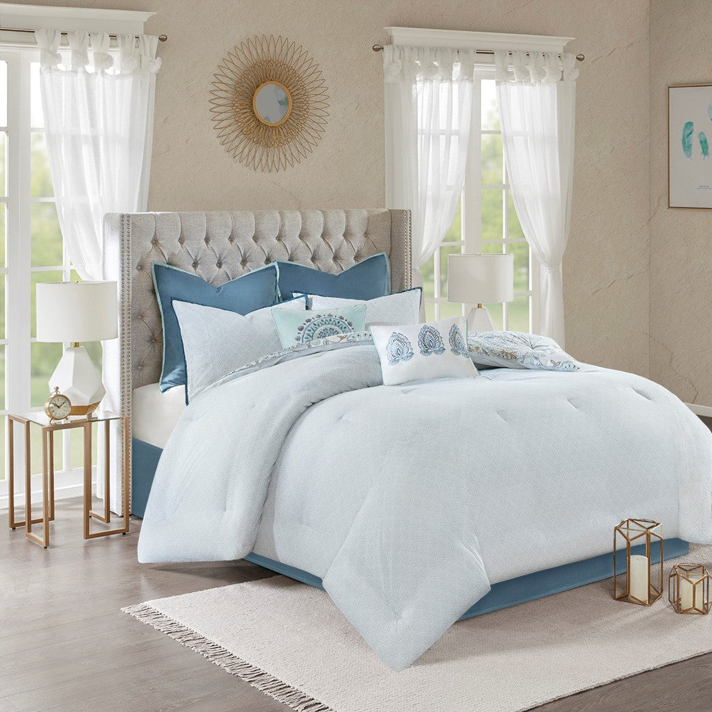 Floral Desing 8-Piece Comforter Set Comforter Sets By JLA HOME/Olliix (E & E Co., Ltd)