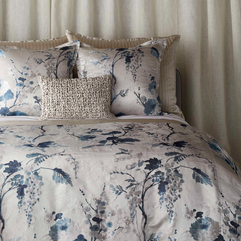 Jardin Fleur Silver Duvet Cover Duvet Covers By Ann Gish