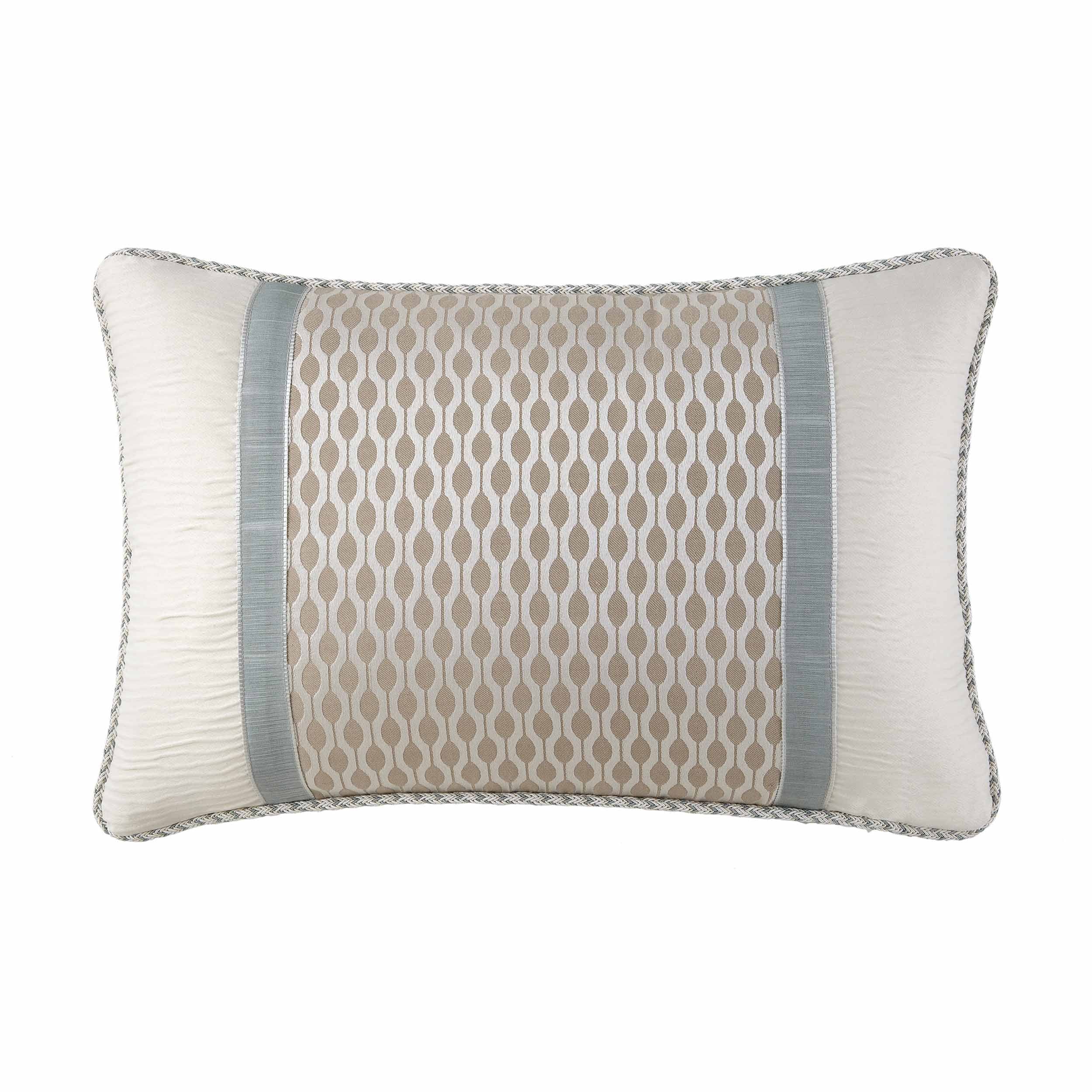 Jonet Cream/Aqua Decorative Throw Pillow Set of 3 Throw Pillows By Waterford