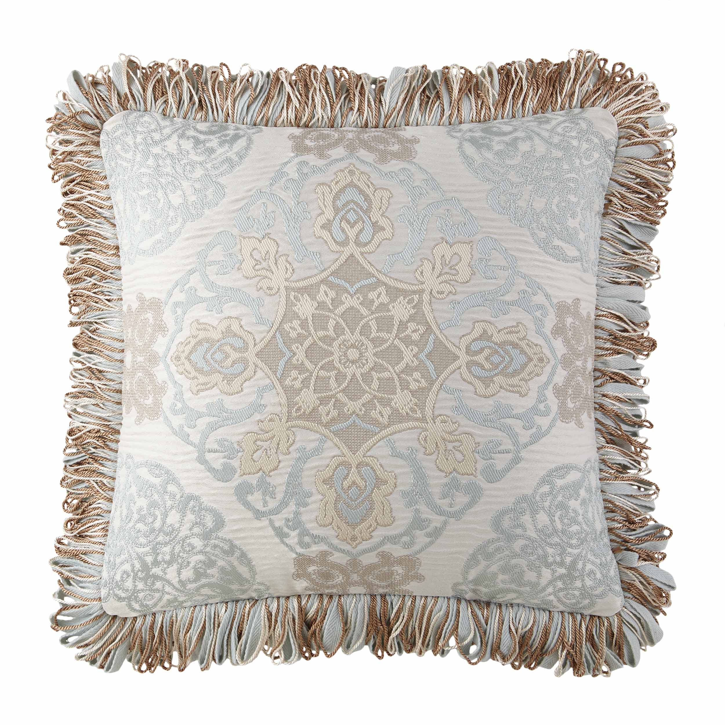 Jonet Cream/Aqua Decorative Throw Pillow Set of 3 Throw Pillows By Waterford