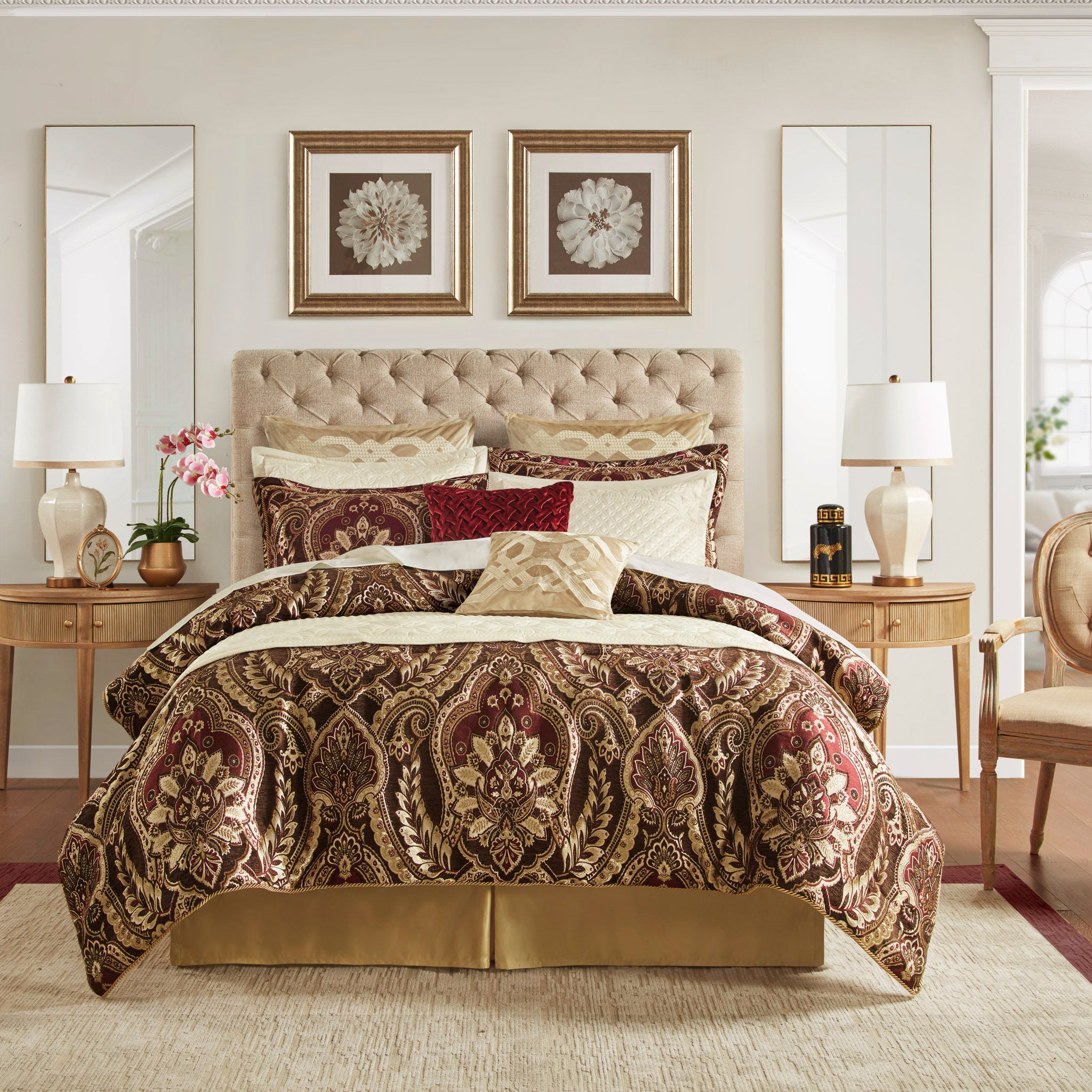 Julius Red 4-Piece Comforter Set By Croscill Comforter Sets By Croscill Home LLC