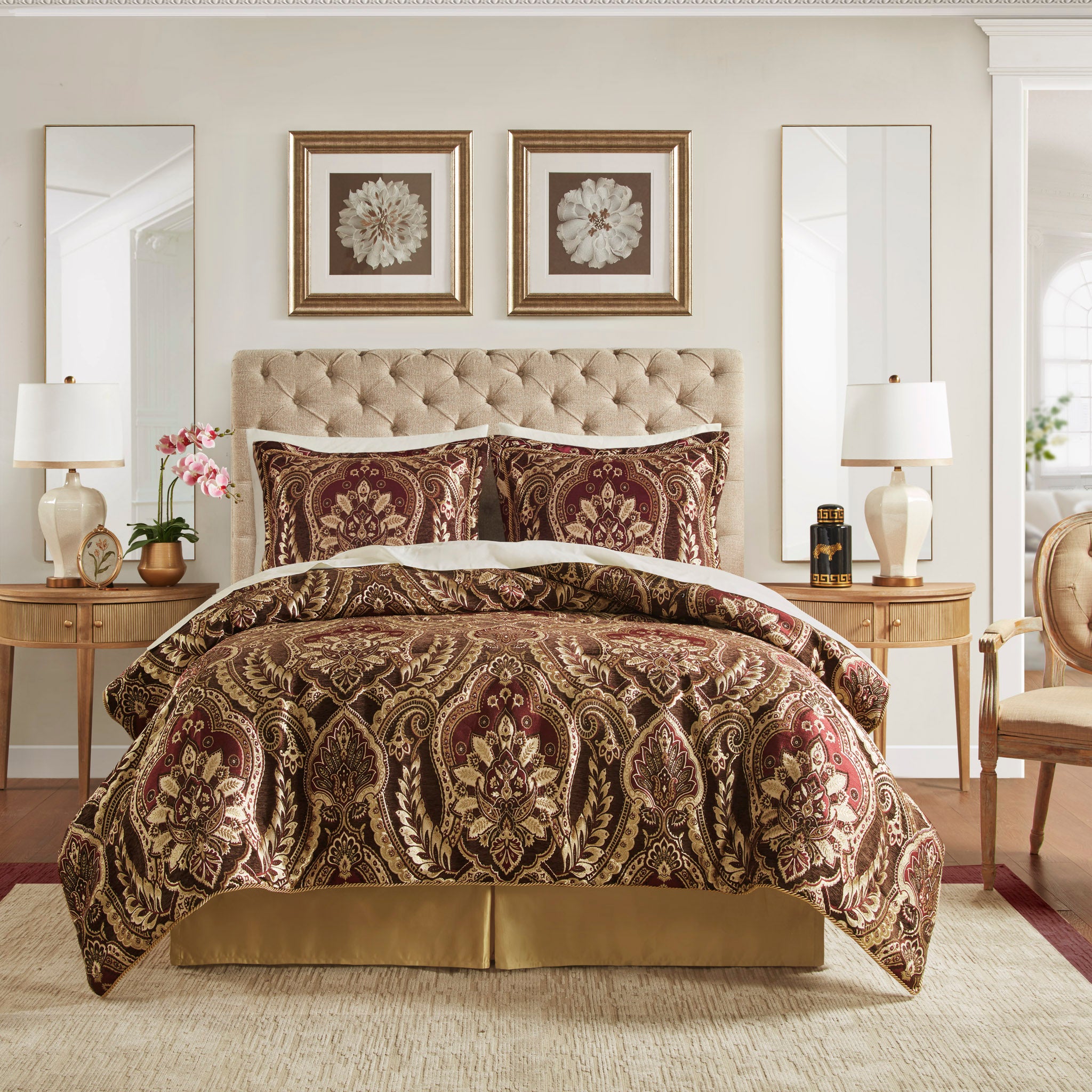 Julius Red 4-Piece Comforter Set By Croscill Comforter Sets By Croscill Home LLC