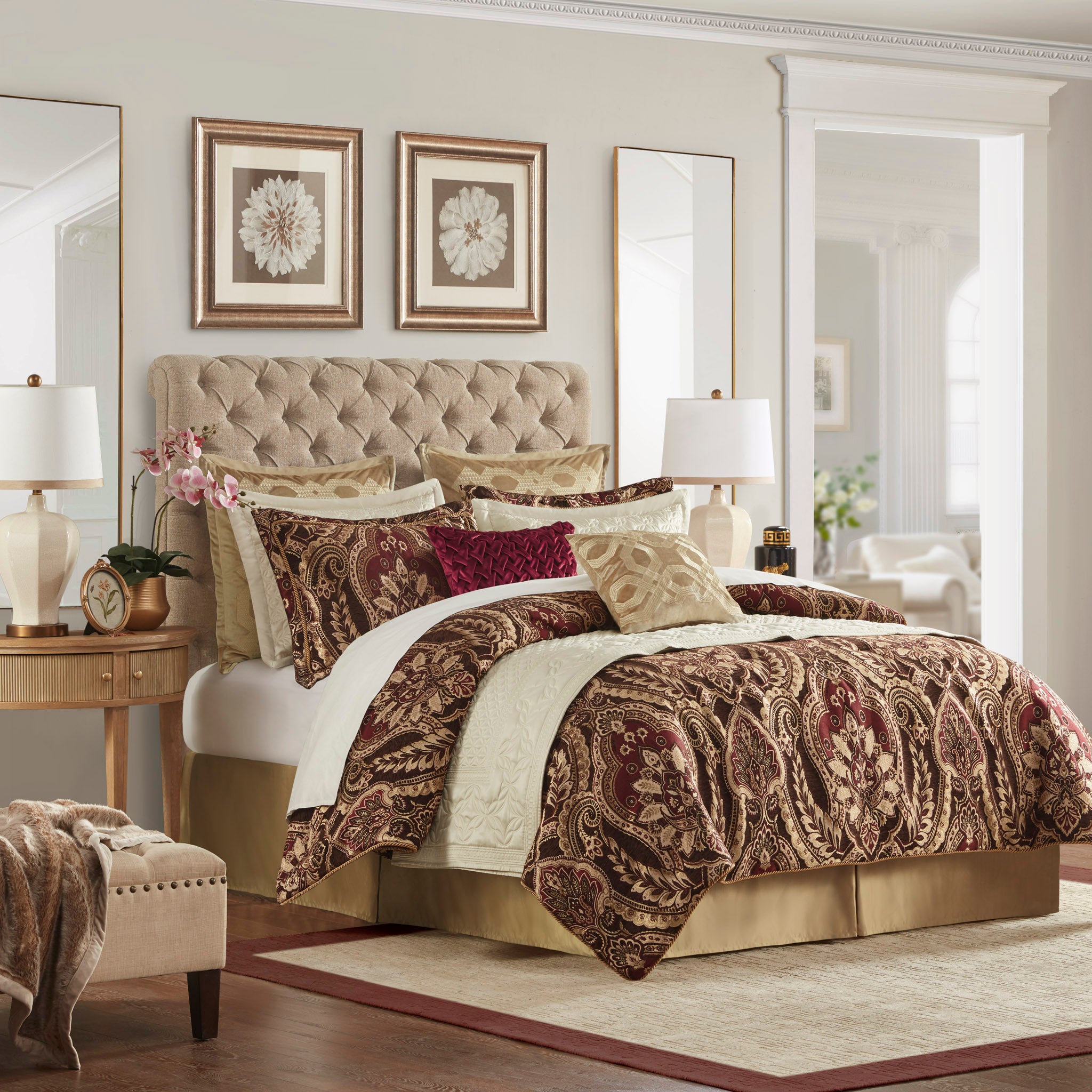 Julius Red 4-Piece Comforter Set By Croscill Comforter Sets By Croscill Home LLC