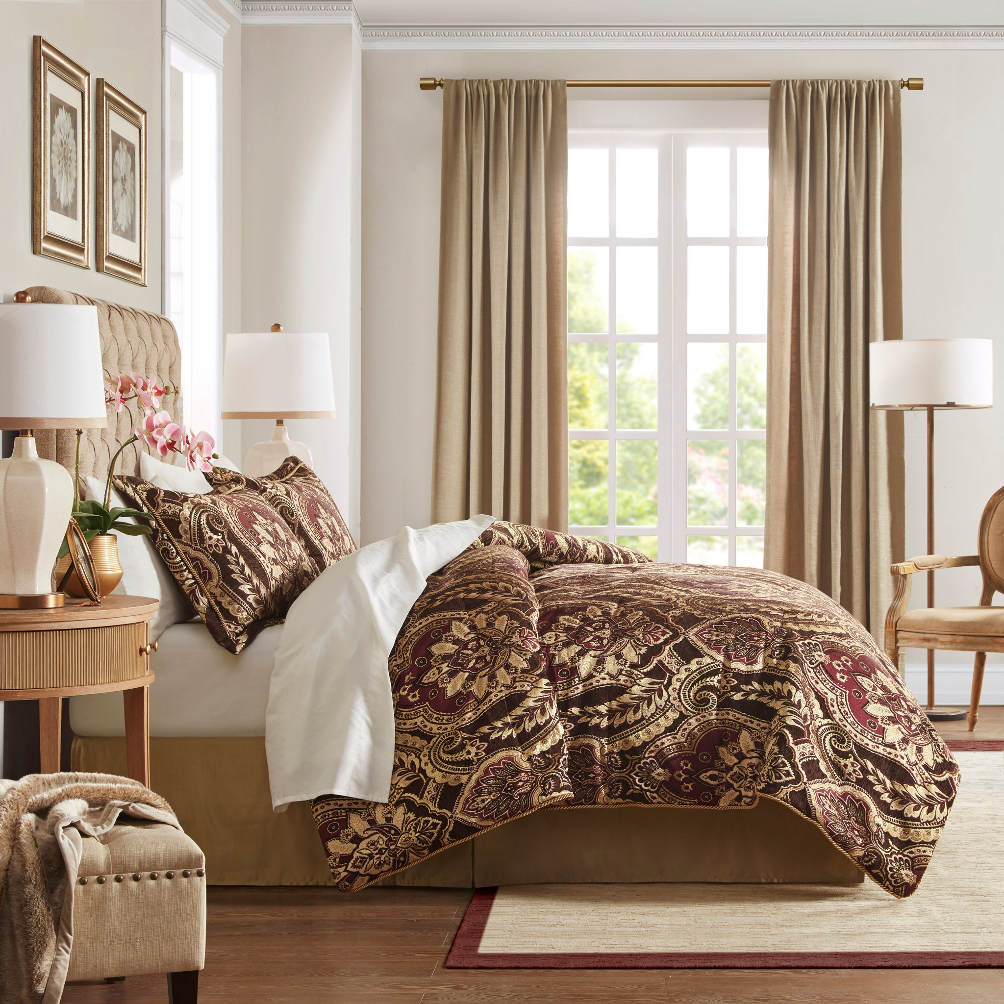 Julius Red 4-Piece Comforter Set By Croscill Comforter Sets By Croscill Home LLC