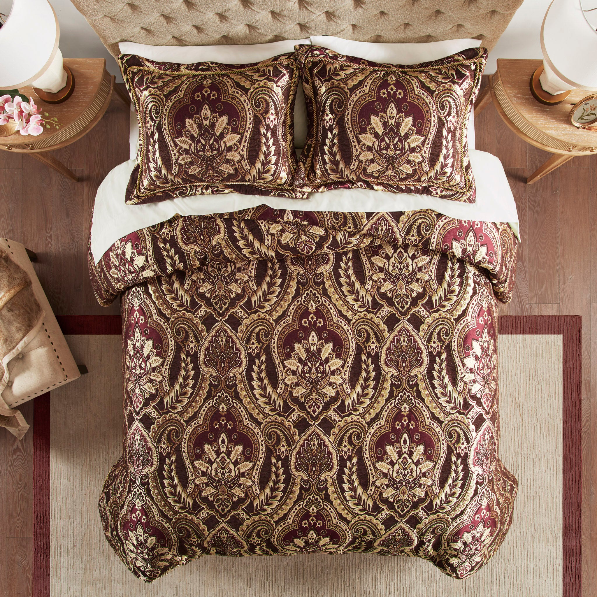 Julius Red 4-Piece Comforter Set By Croscill Comforter Sets By Croscill Home LLC